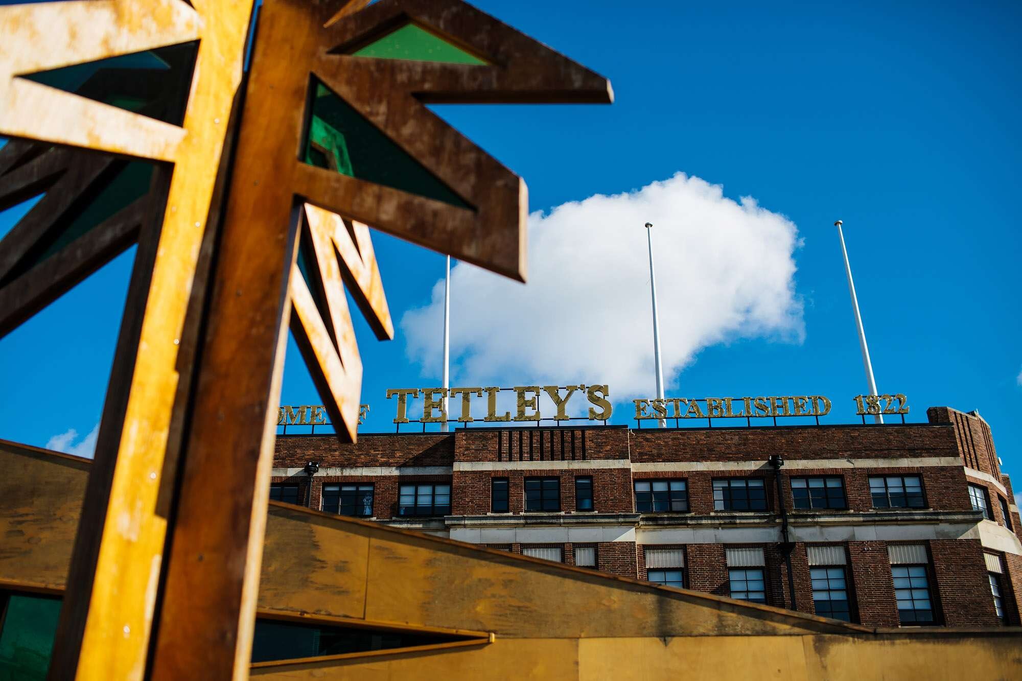Blue sky over The Tetley Leeds wedding