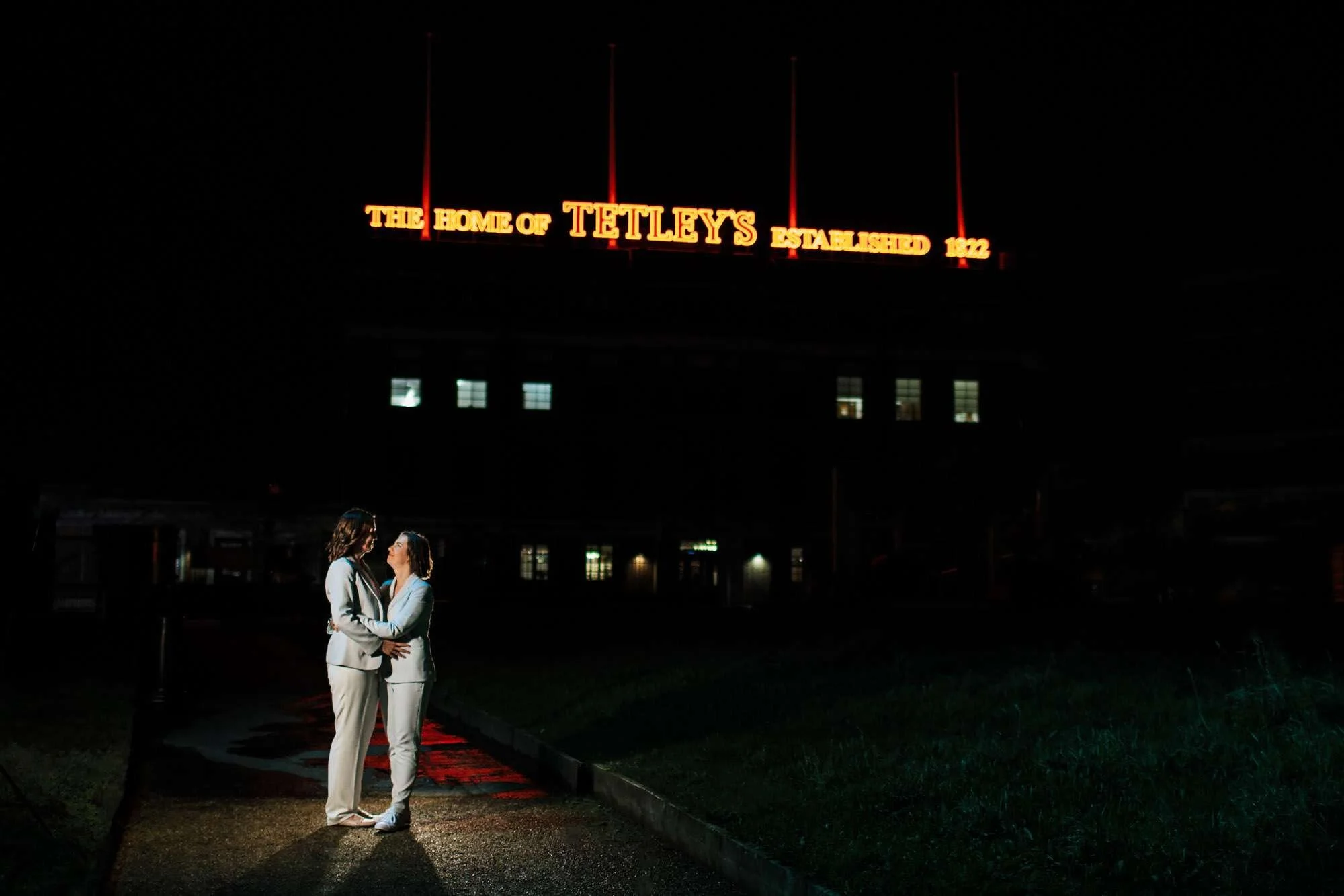 Gay wedding at The Tetley Leeds by night
