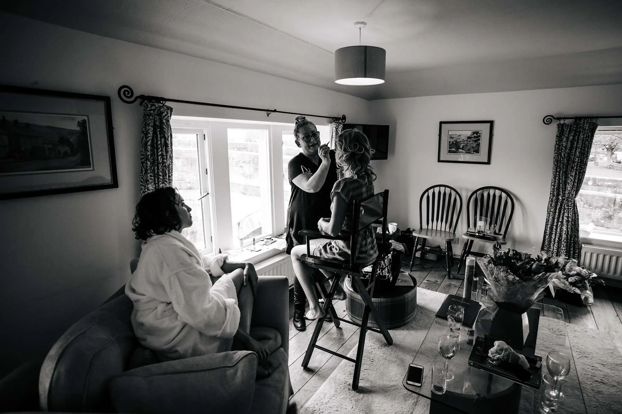 Make up artist on wedding day in Yorkshire