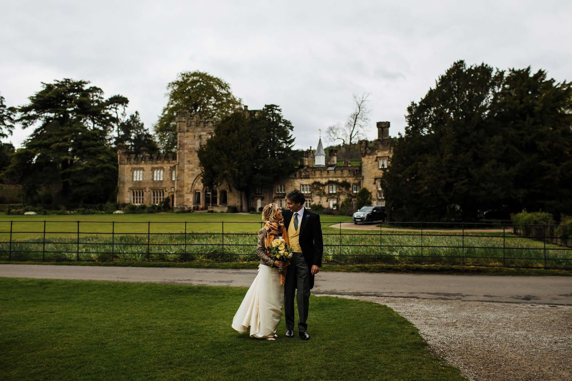 Bride and groom at their Bolton Abbey wedding