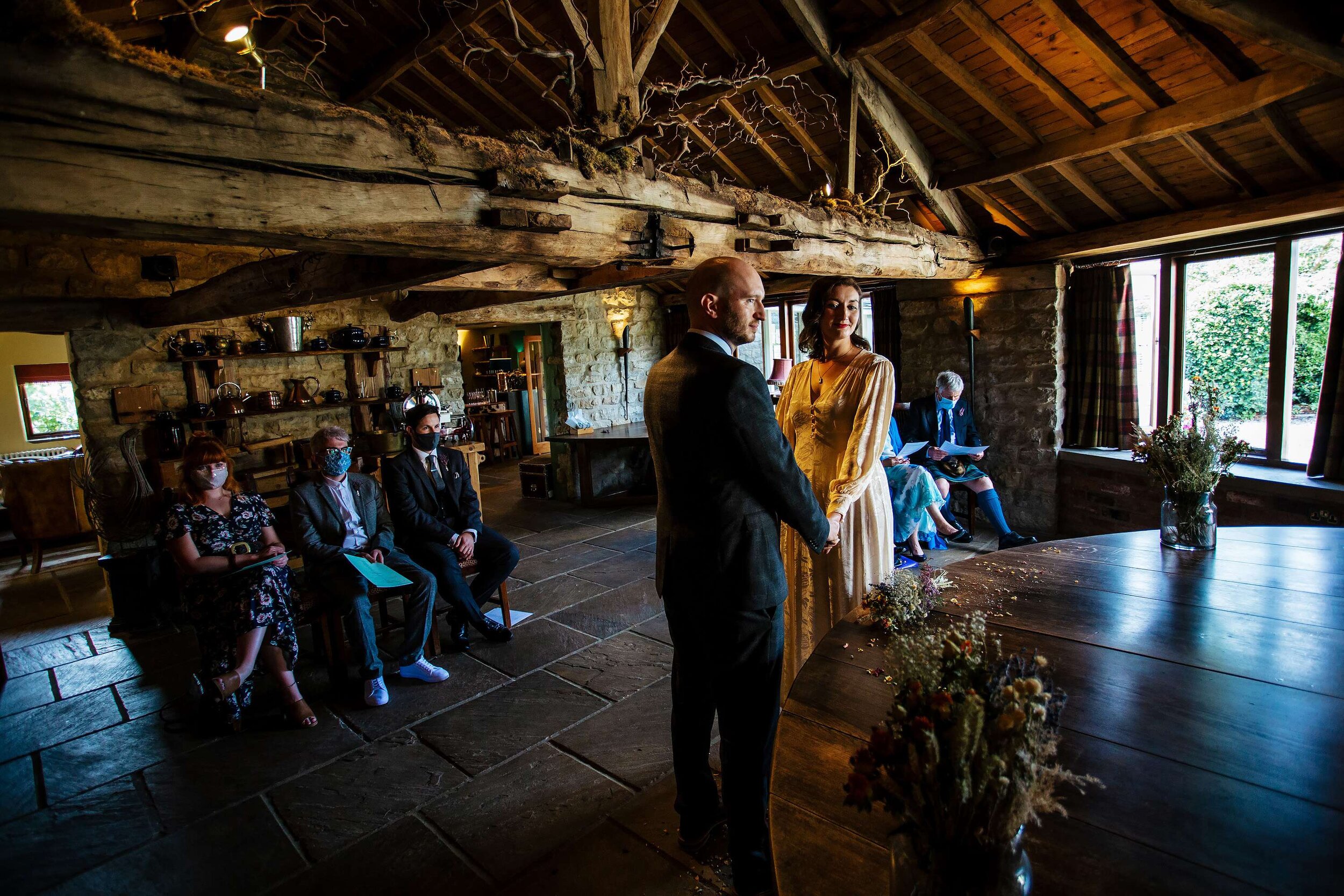 Wedding ceremony in the wheelhouse at The Star Inn Harome