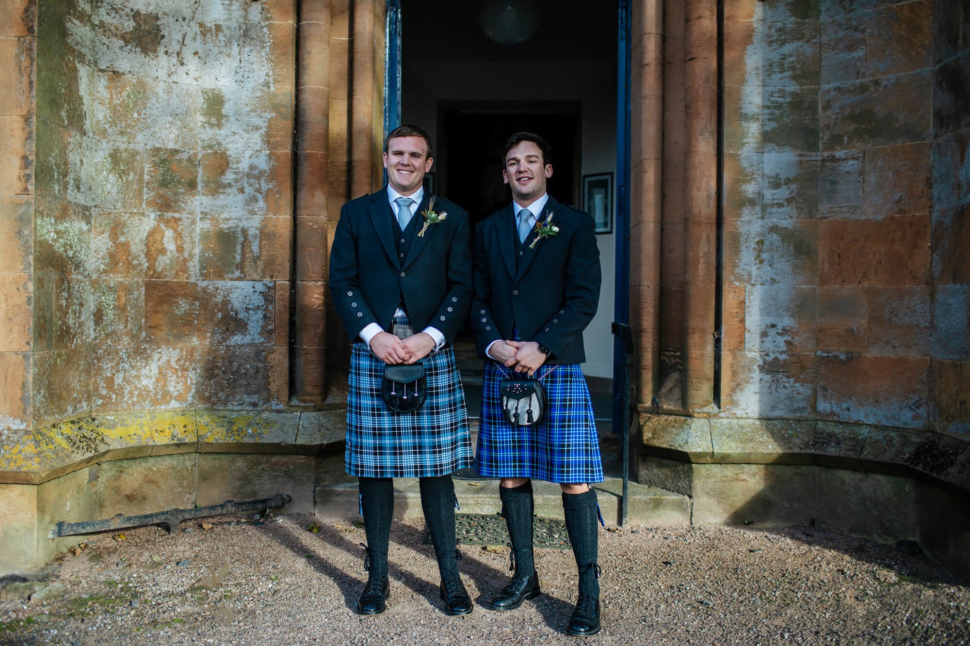 Groom and brother in kilts