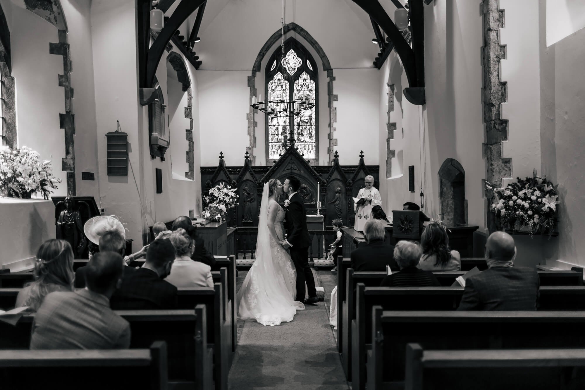First kiss at the church in Kent