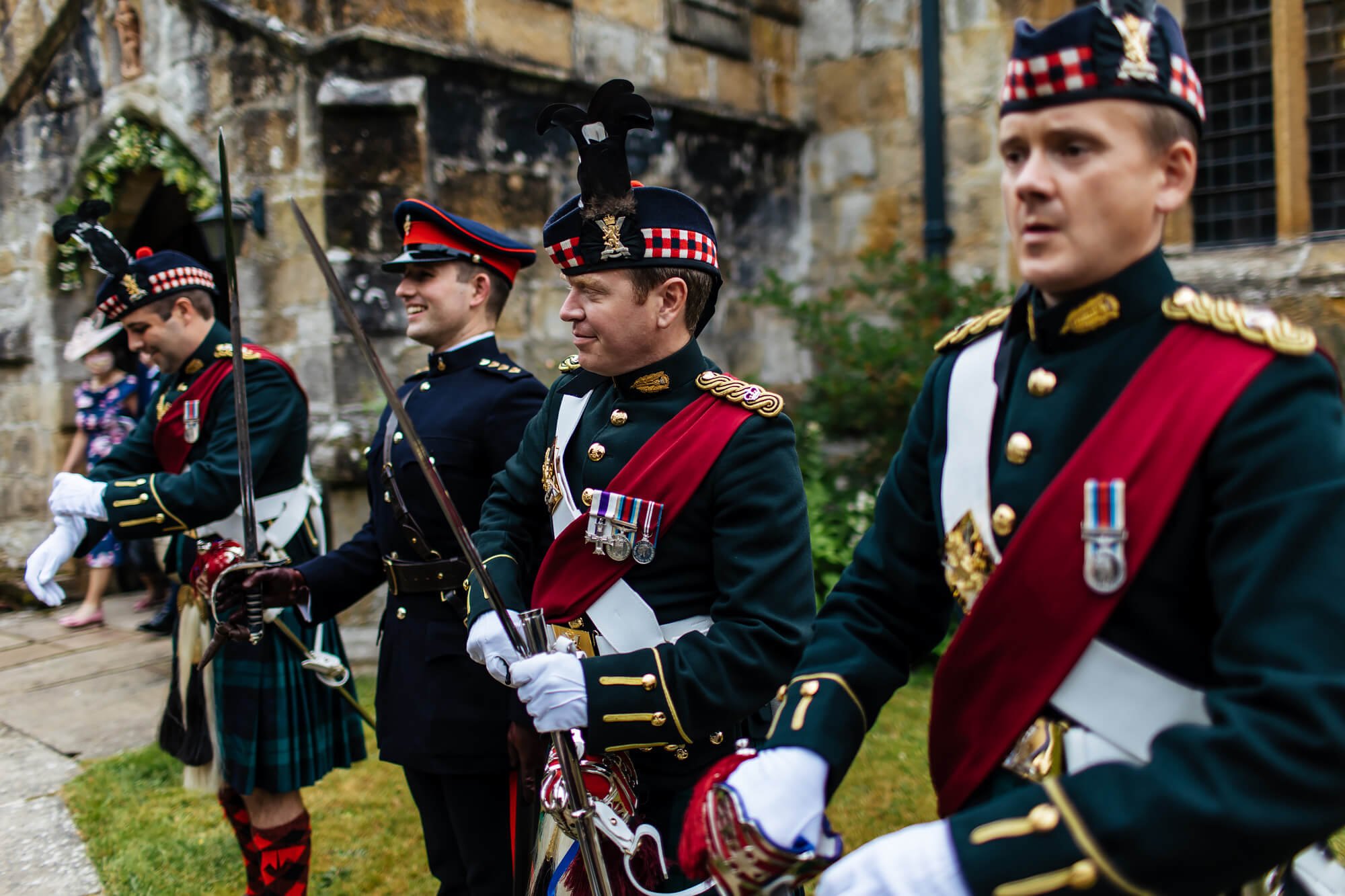 Military guard of honour at a Yorkshire wedding