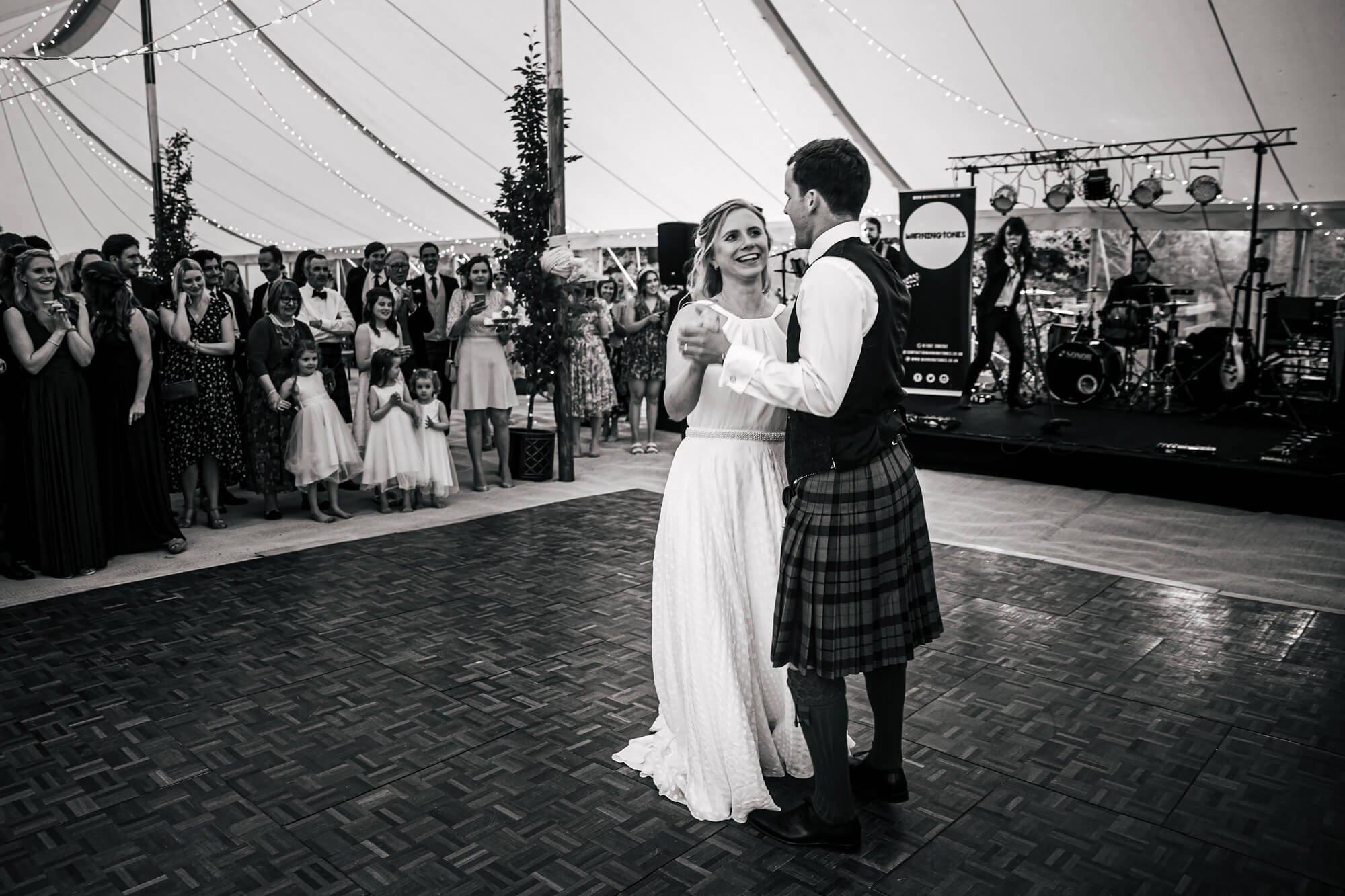 Black and white photo of the first dance