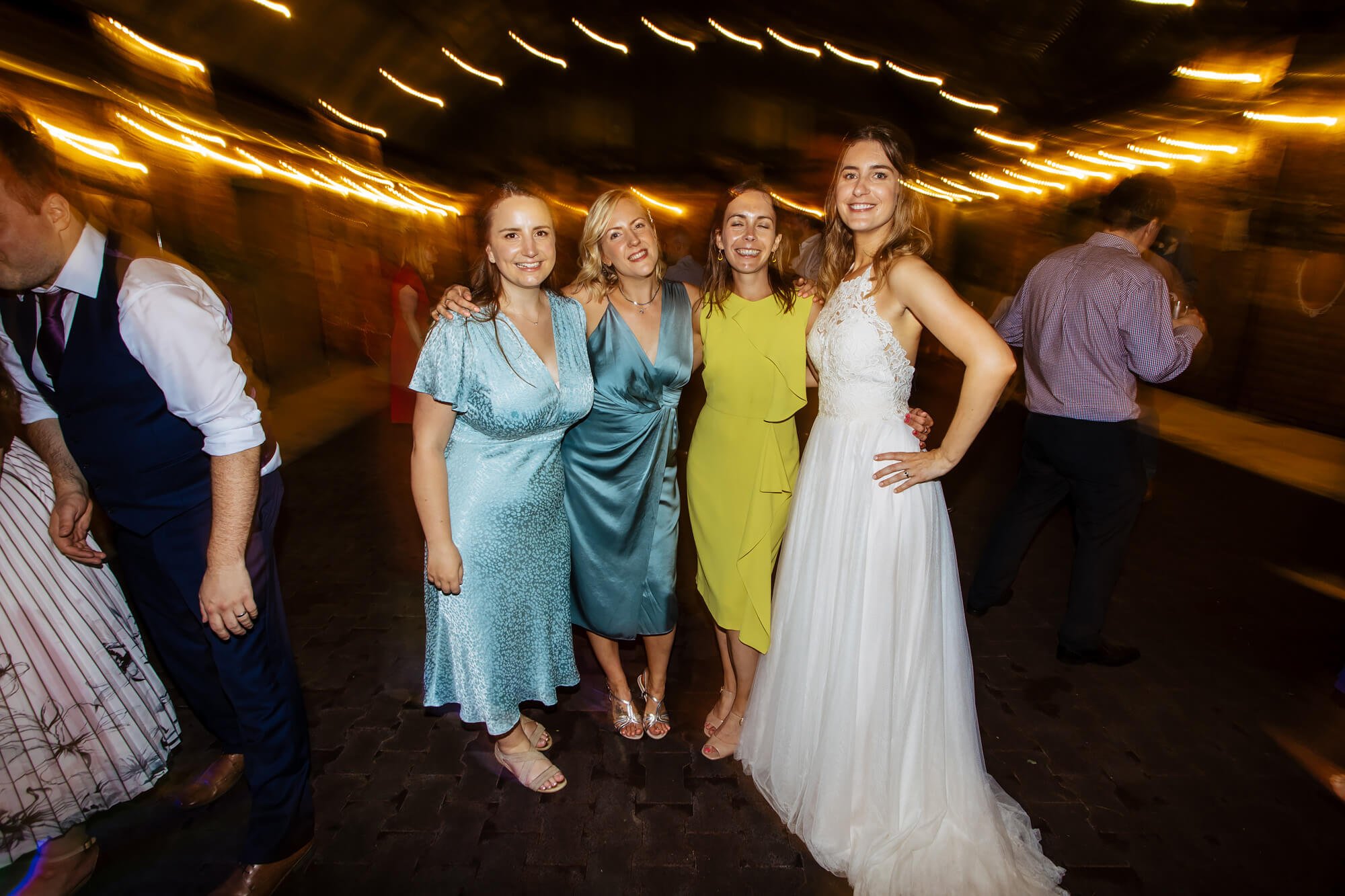 Bride and friends on the dance floor