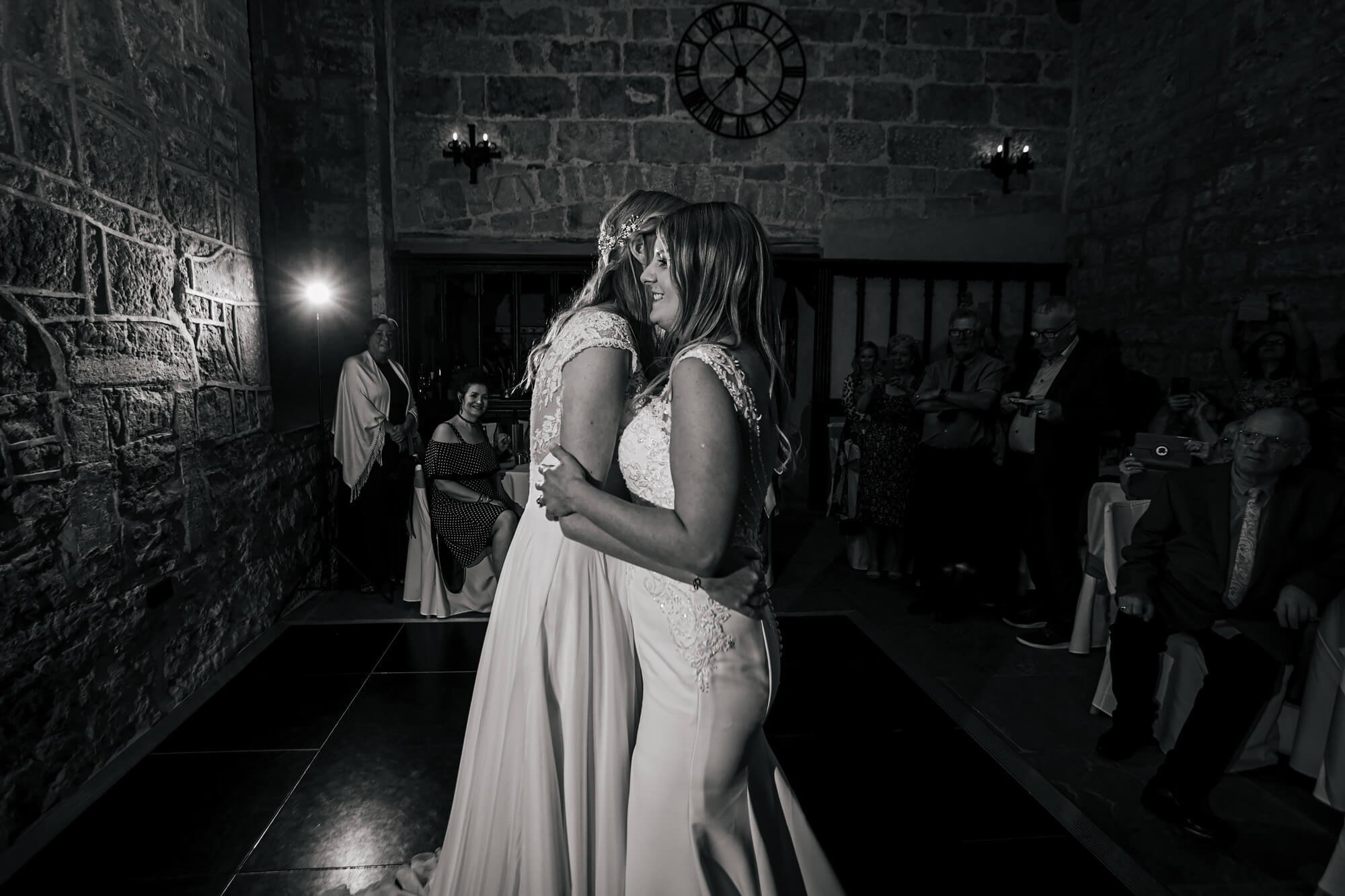 Two brides doing their first dance at a wedding