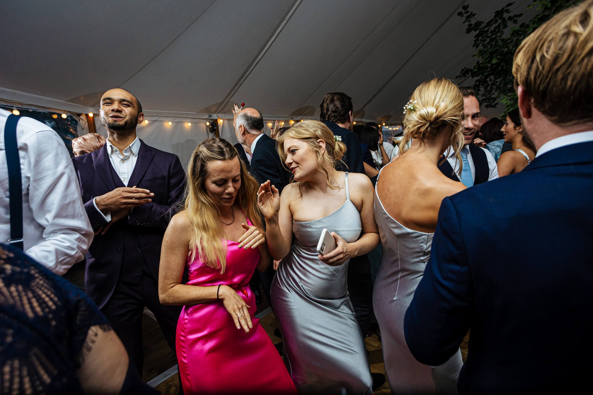 Wedding guests on the dance floor