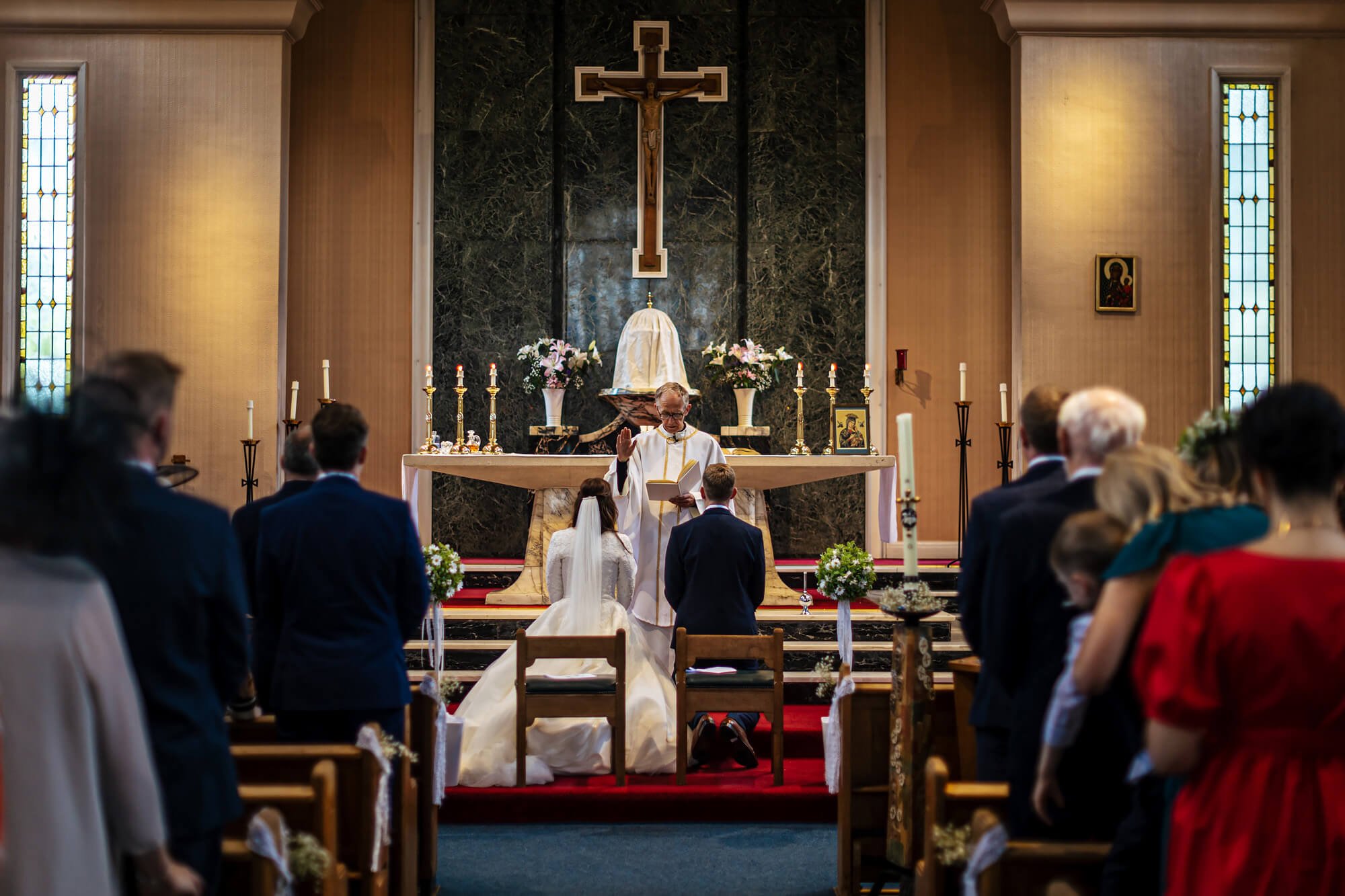 Wedding service at a Catholic church in Leeds