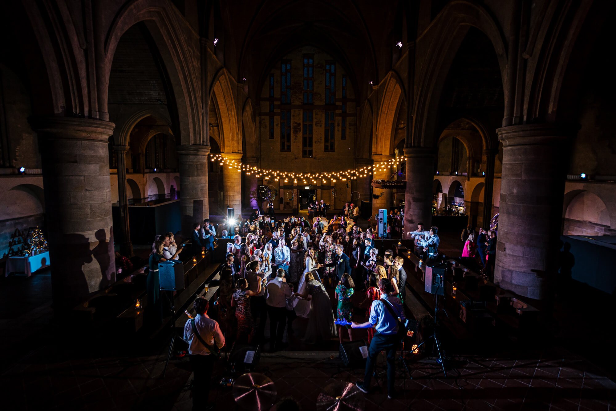 A full dance floor at a Left Bank Leeds wedding