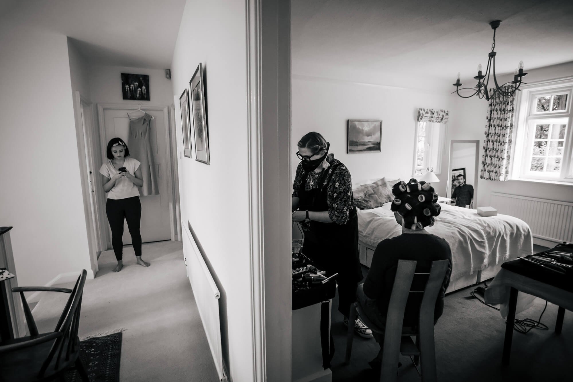 Bride getting ready for her wedding