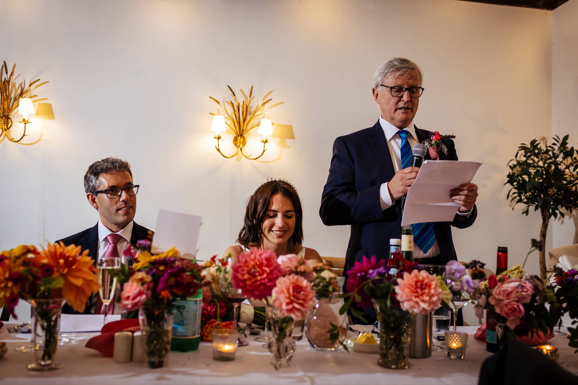 Groom performs his speech at a Chenies Manor wedding