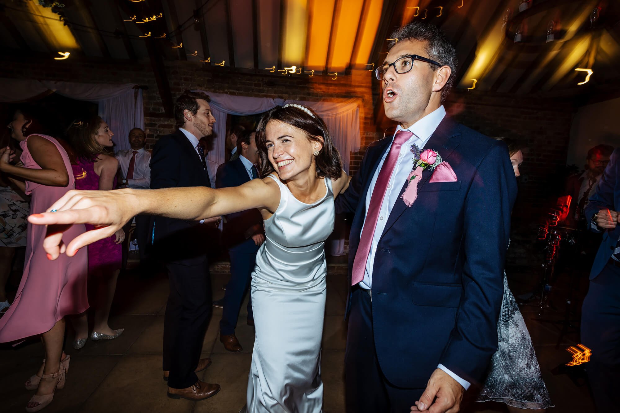 Bride and groom on the dance floor at their wedding