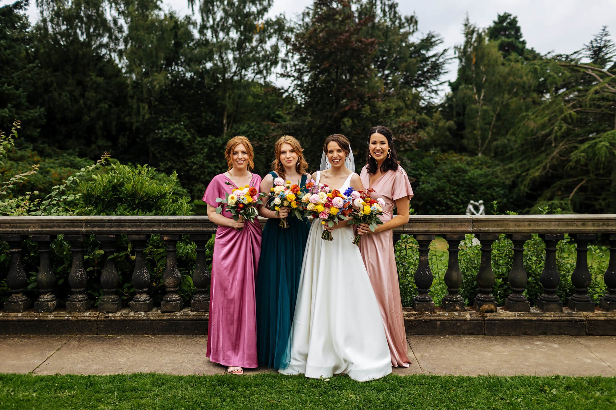 Groups shot of the bridesmaids at a wedding