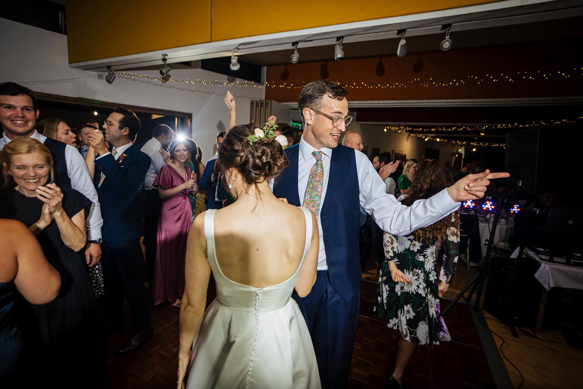 On the dance floor at a Yorkshire wedding