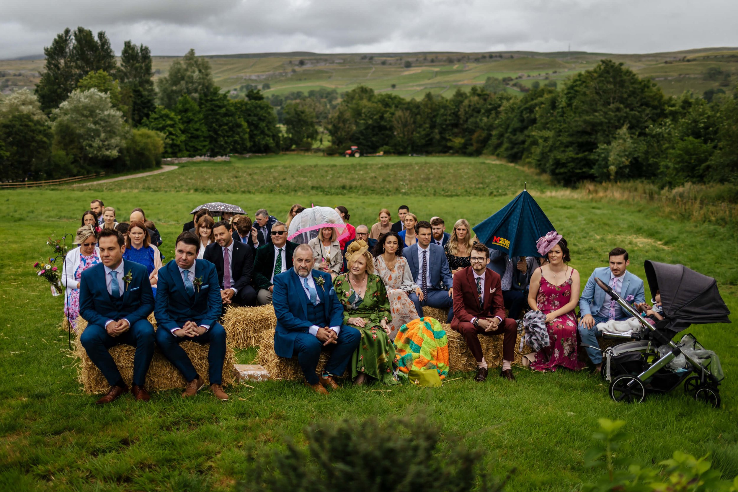 Kilnsey park wedding guests