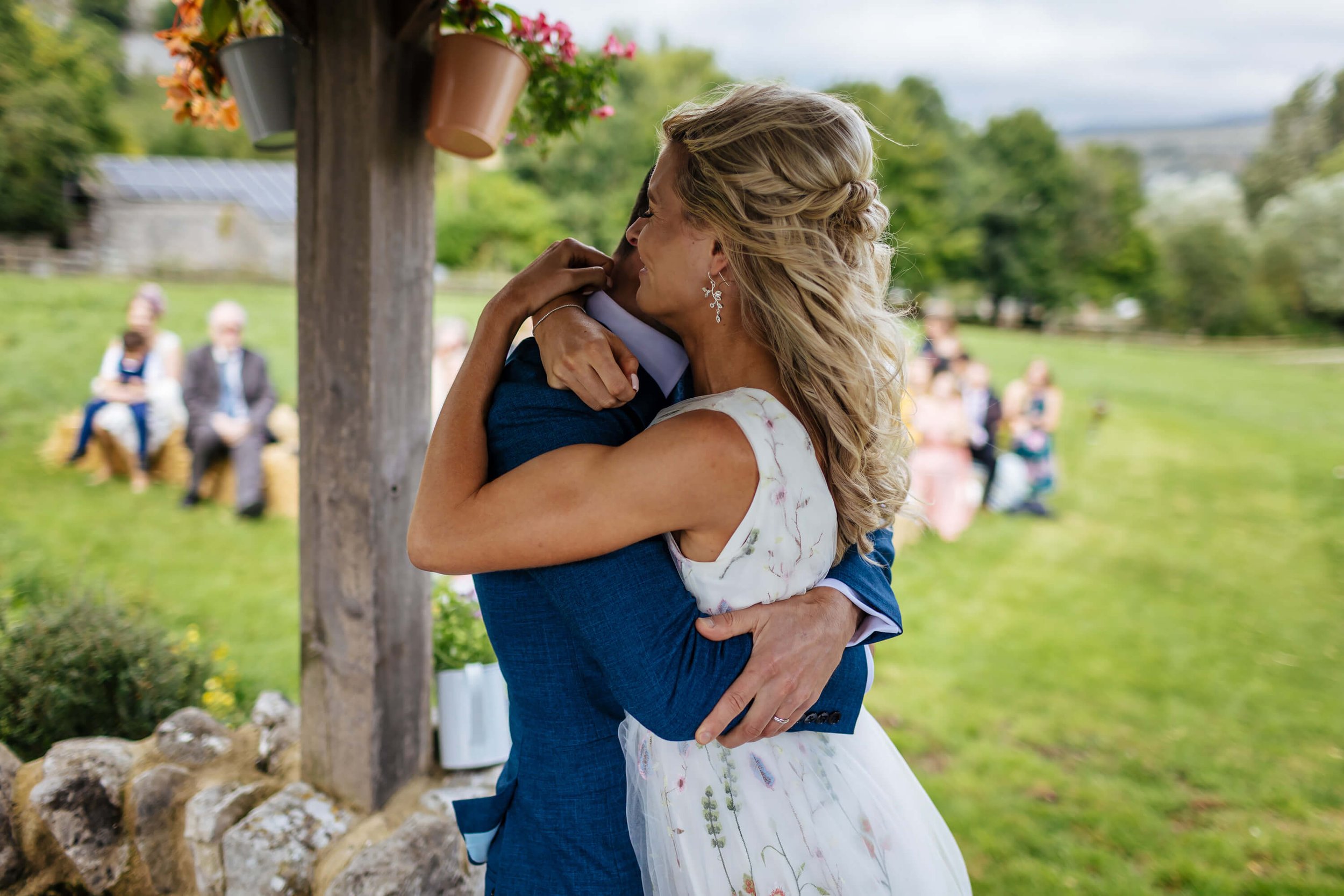 Kilnsey Park wedding ceremony in the field