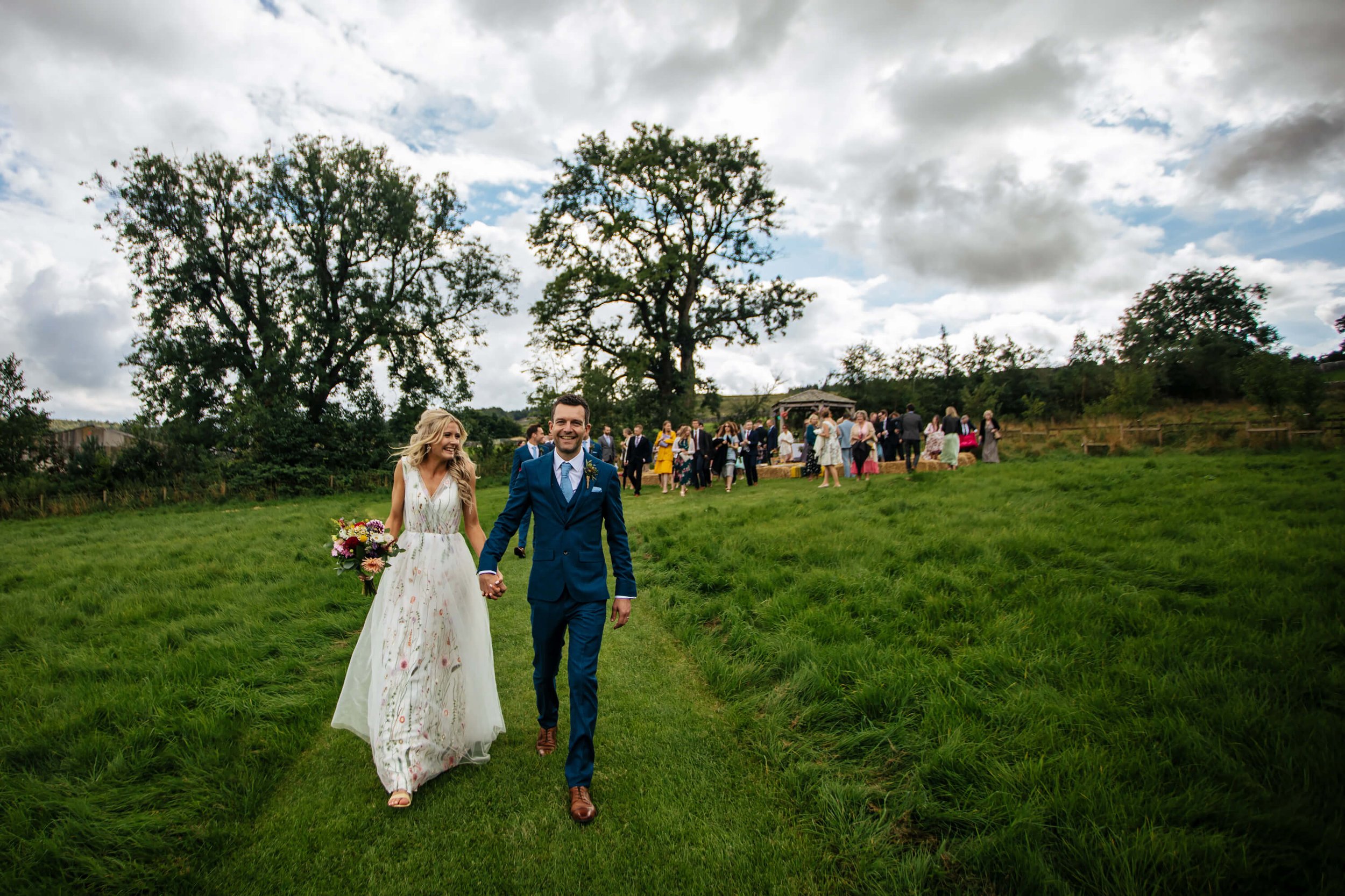 Wedding parade at Kilnsey Park