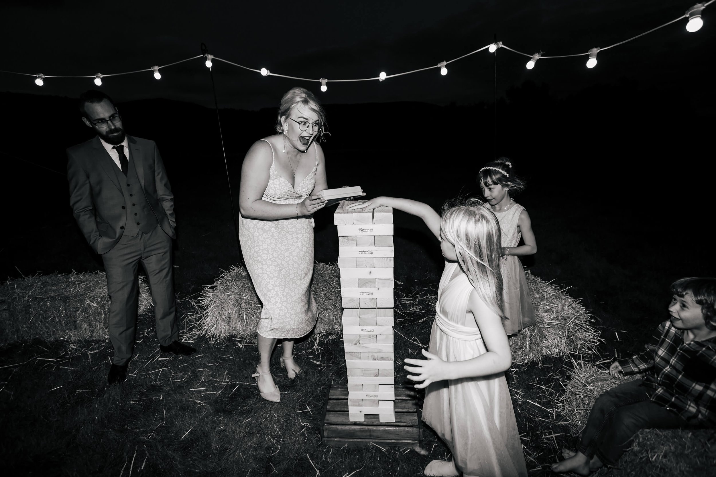 Midnight jenga at a Yokshire wedding