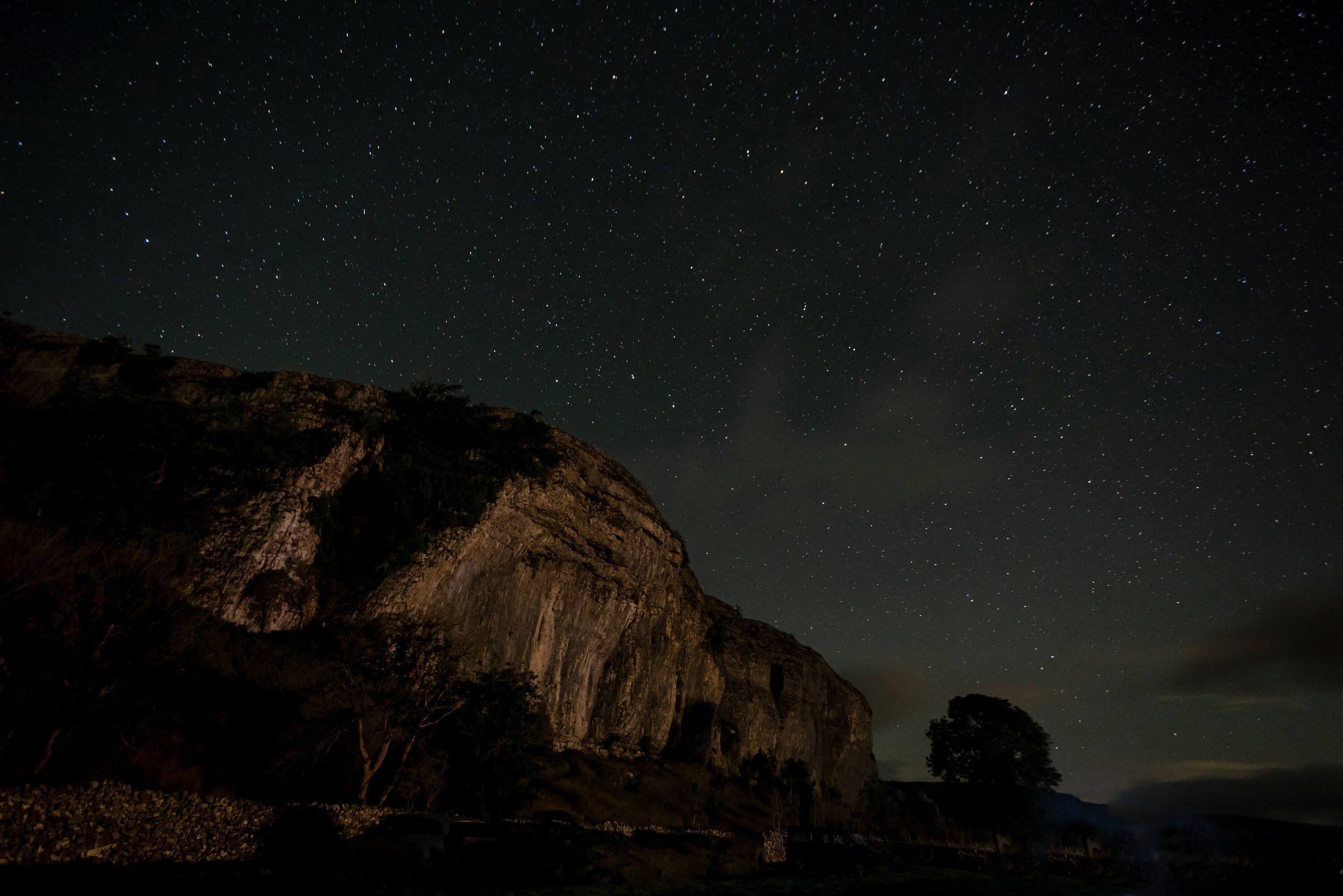 Kilnsey crag under the stars
