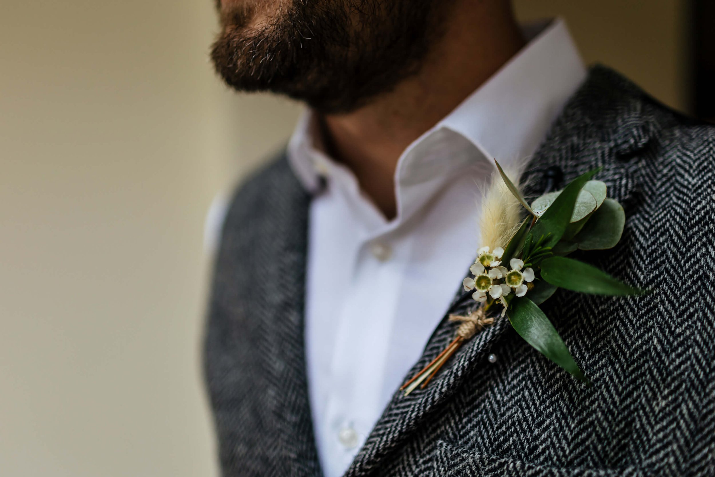 Buttonhole on the groom for his wedding