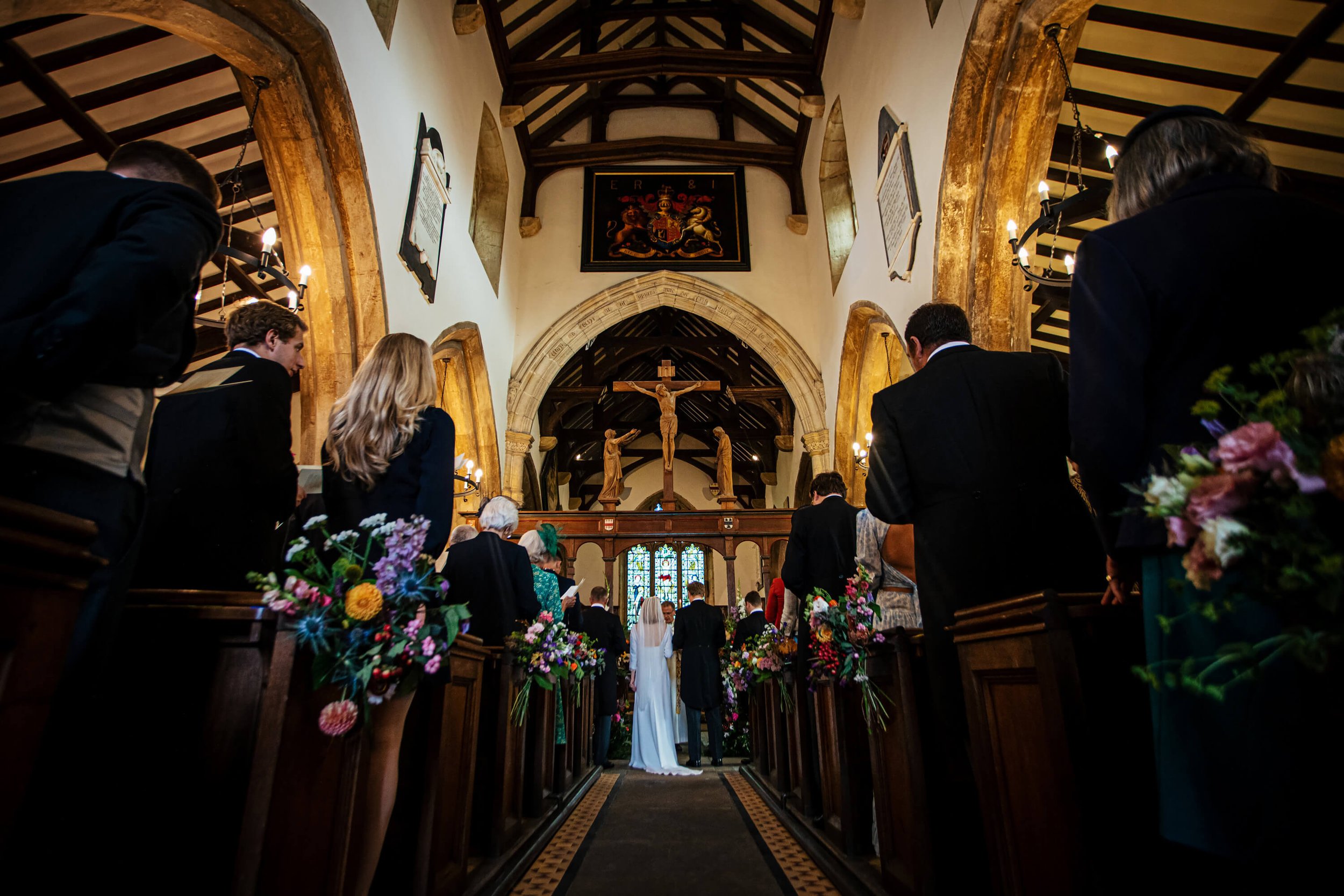 Wedding ceremony at St Wilfred's Church in Burnsall