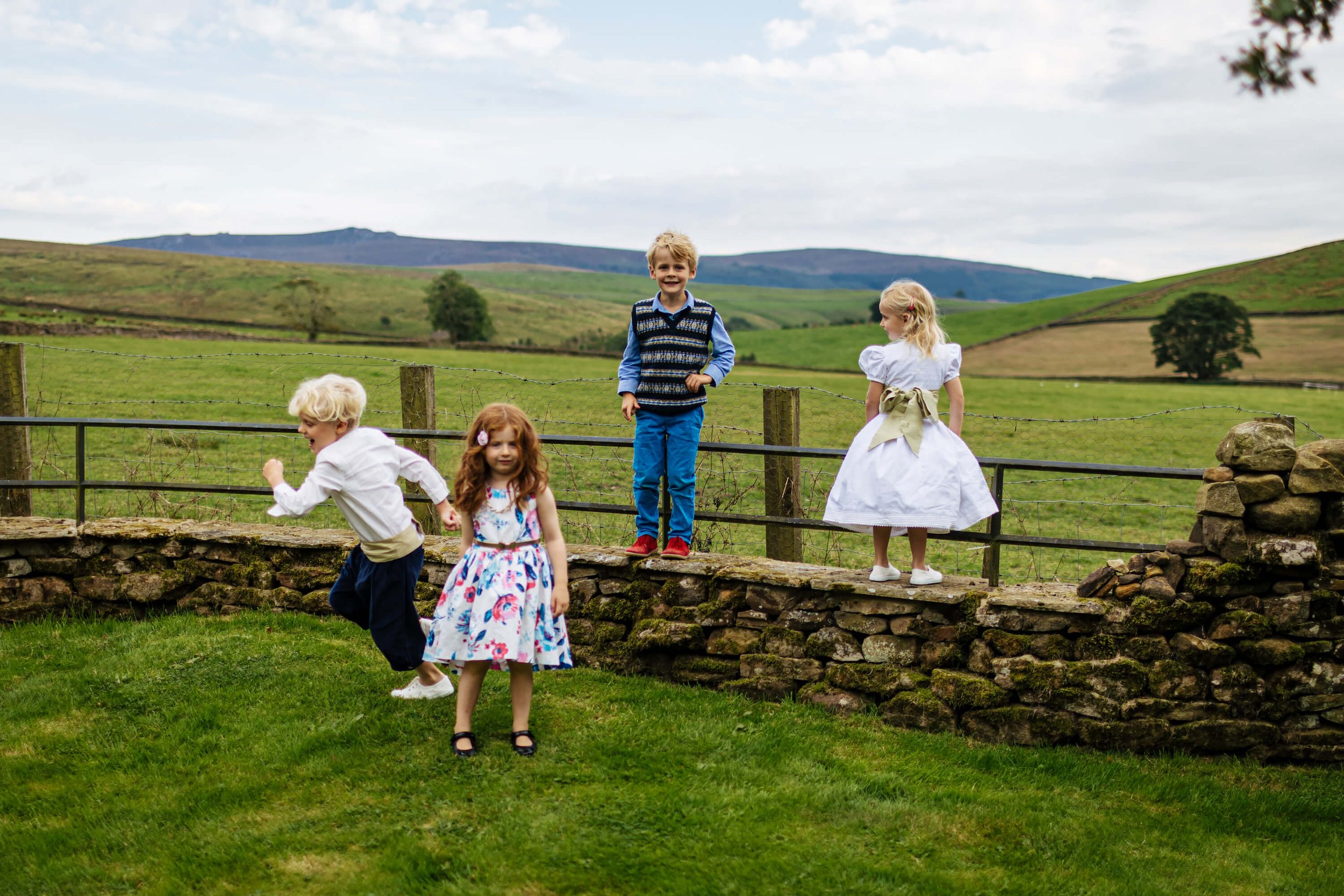 Kids at a wedding in Burnsall