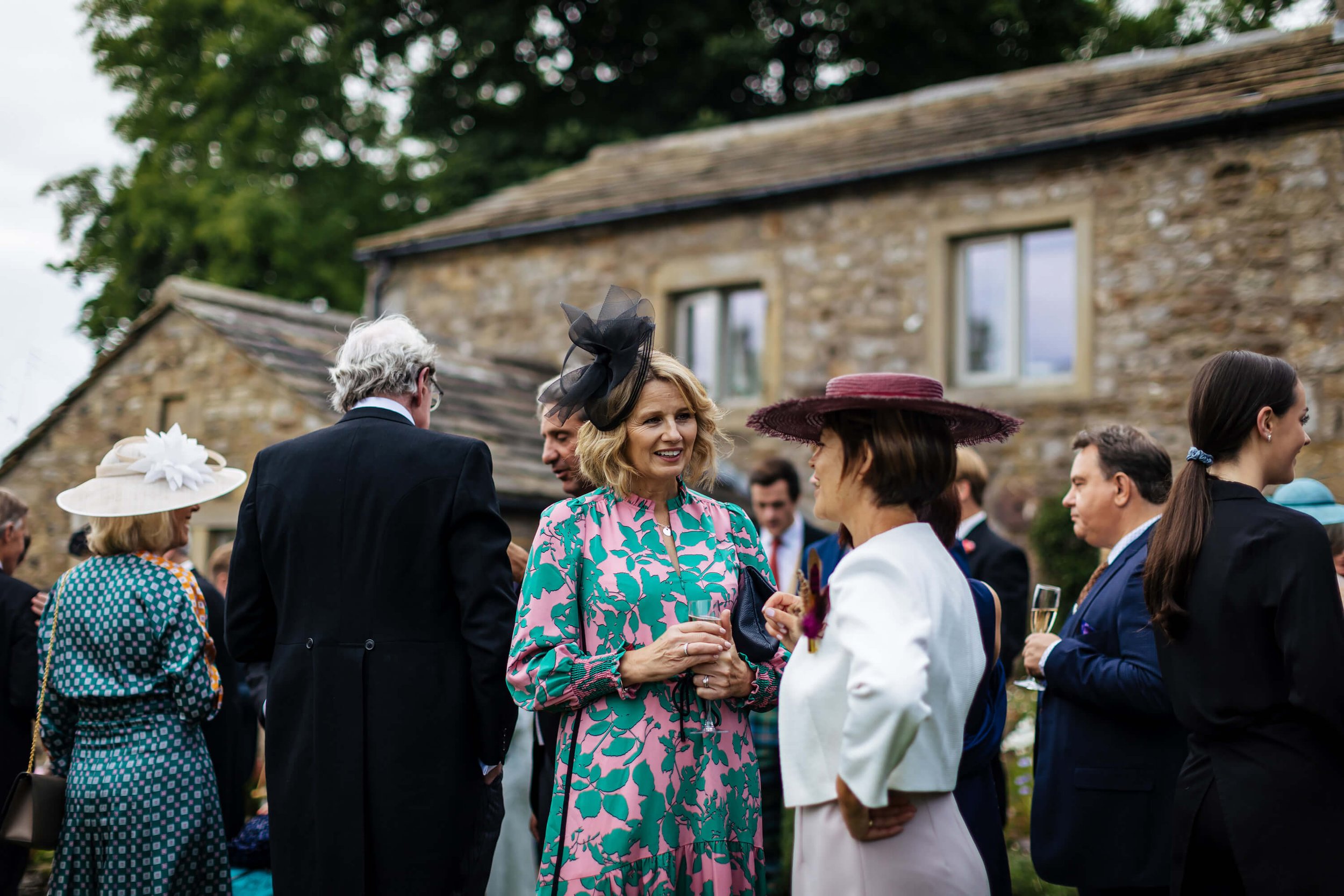 Guests at a wedding in Burnsall