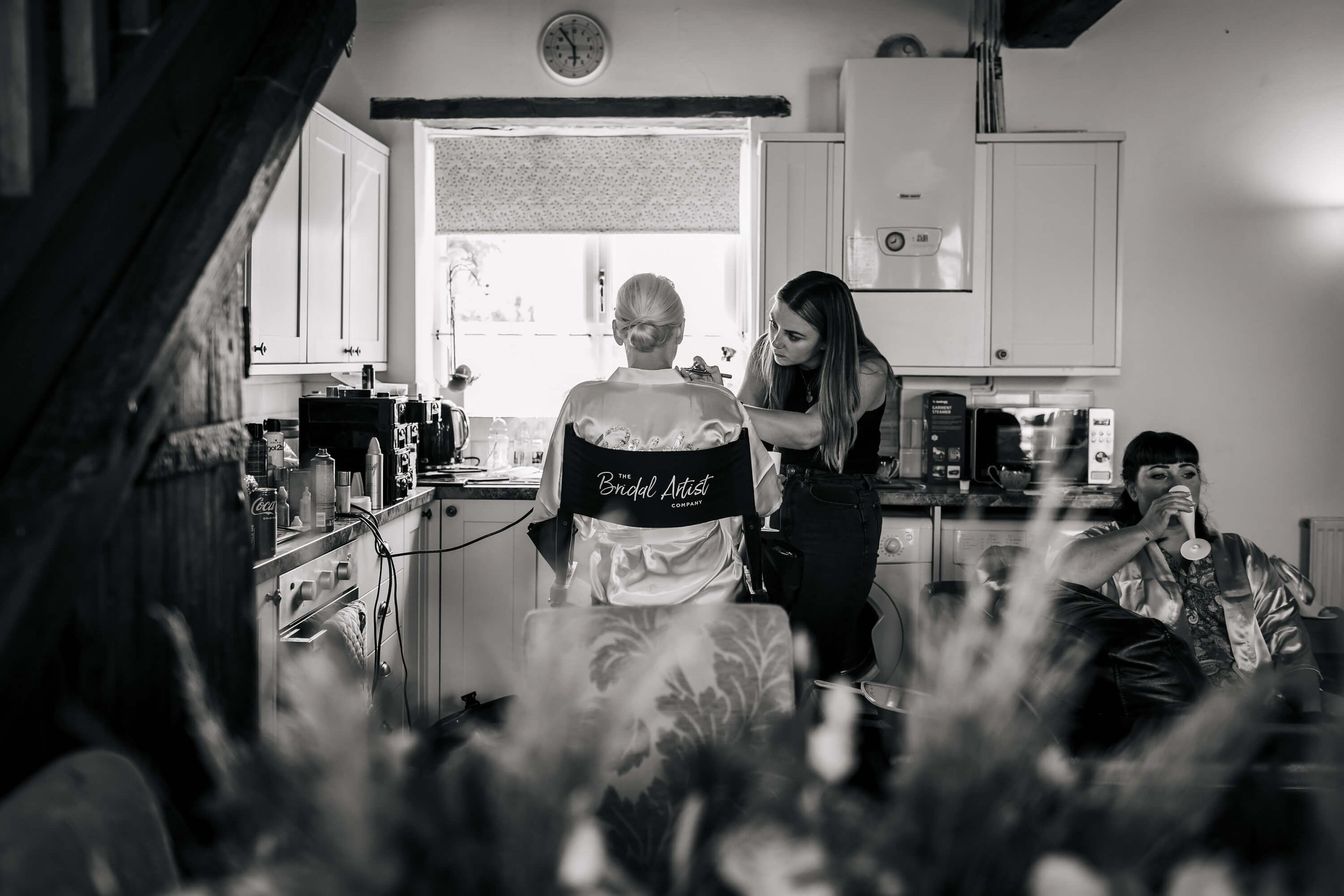 The bride getting ready for her wedding