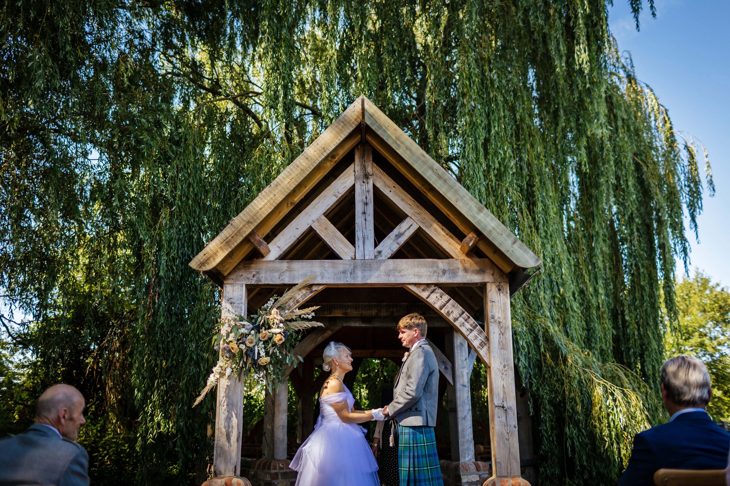 Bride and groom saying I Do at their wedding ceremony in Yorkshire