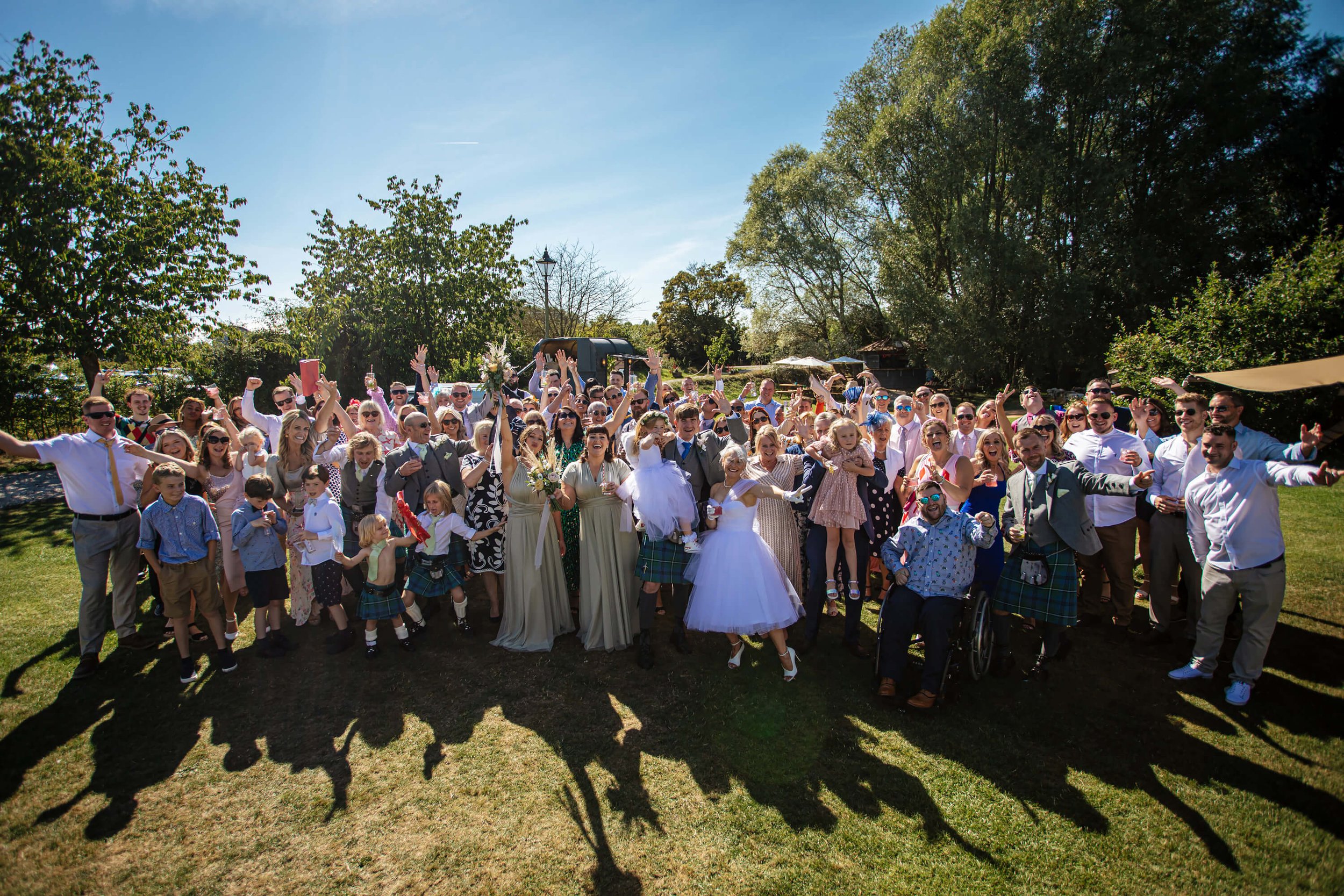 Group shot of all the wedding guests