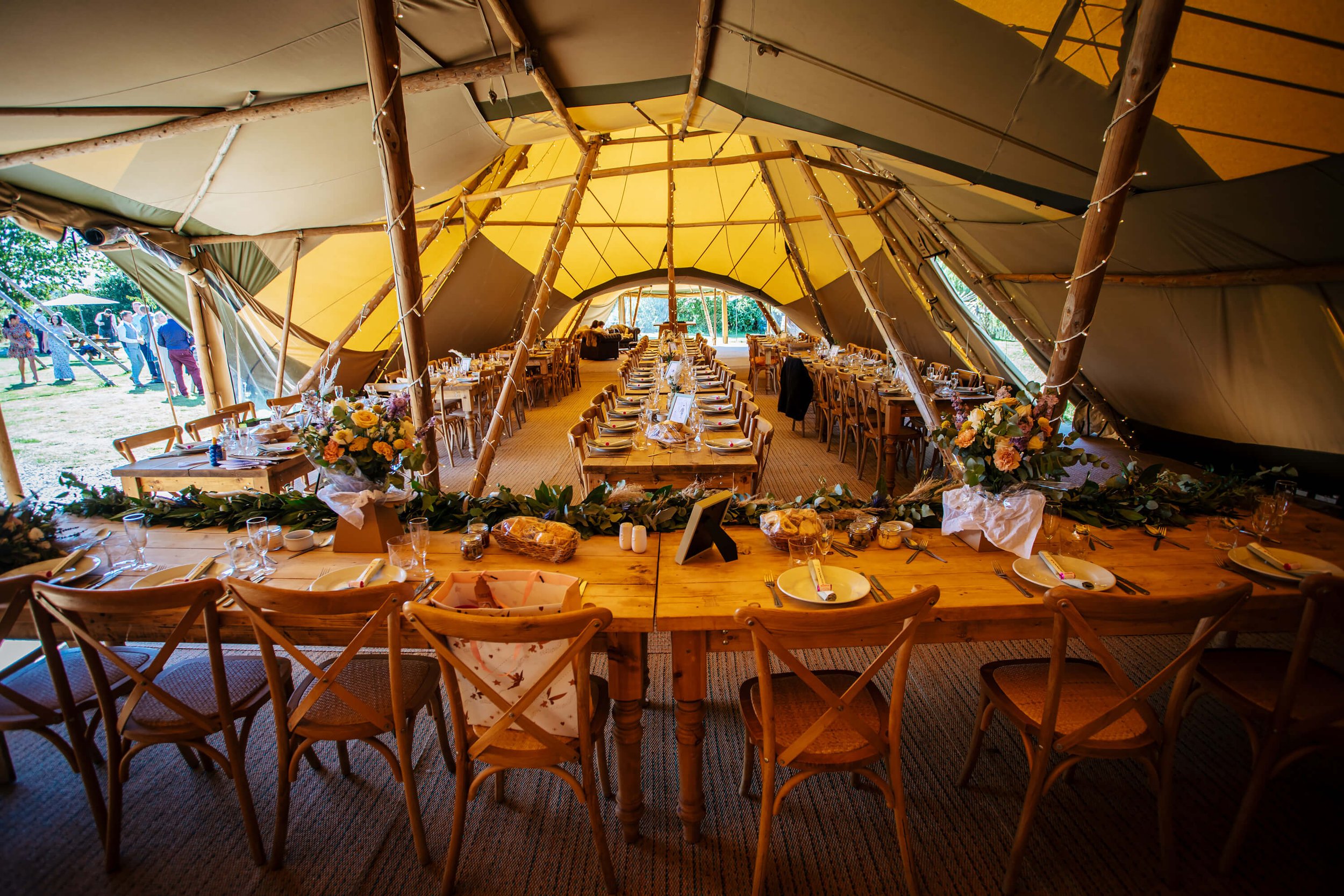 Marquee wedding reception in Yorkshire