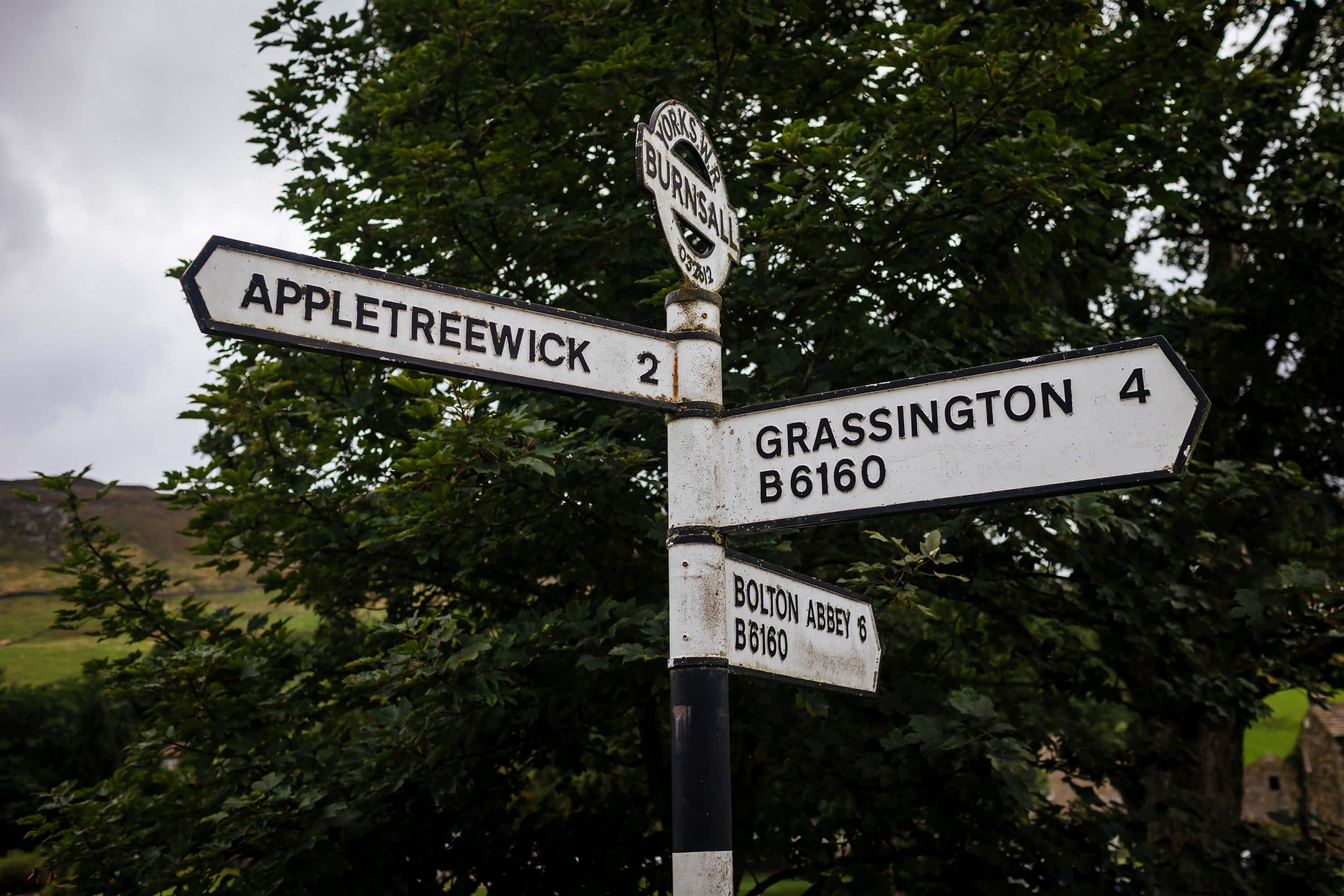 Appletreewick and Grassington road sign