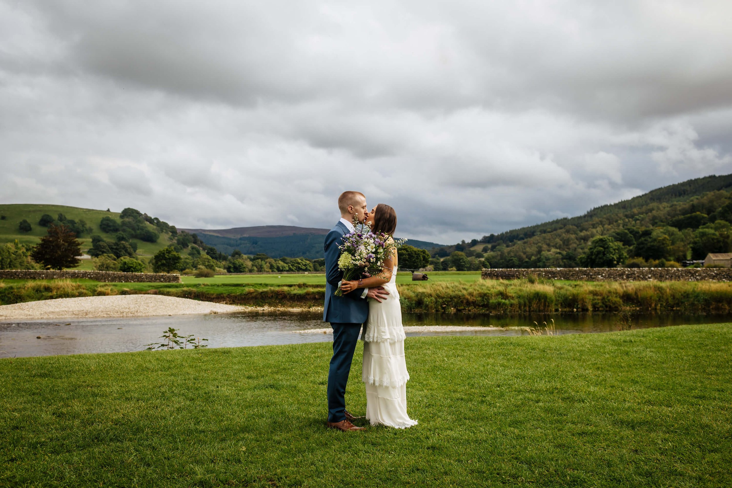 Bride and groom portrait at a Yorkshire wedding