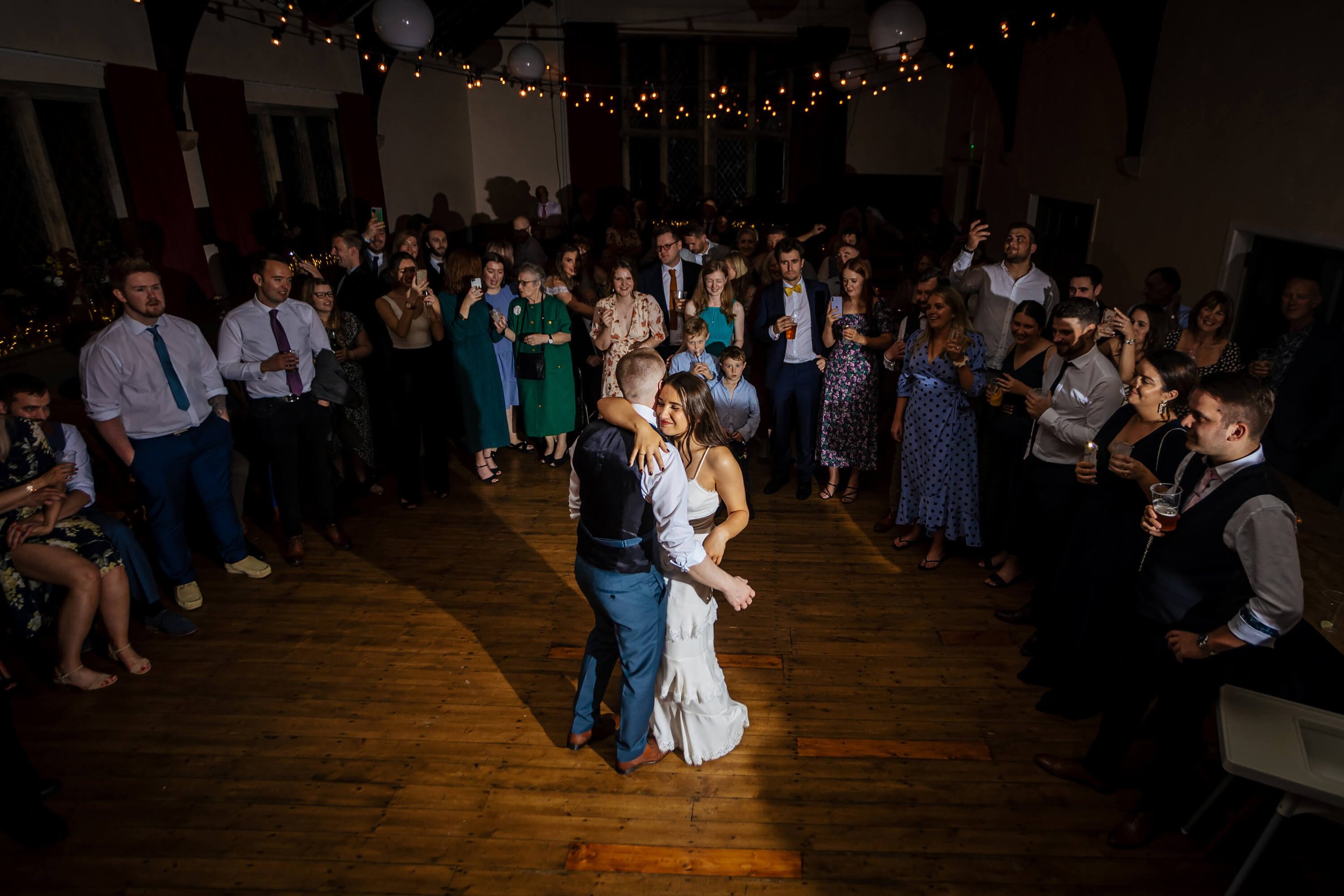 First dance as man and wife at a Yorkshire wedding
