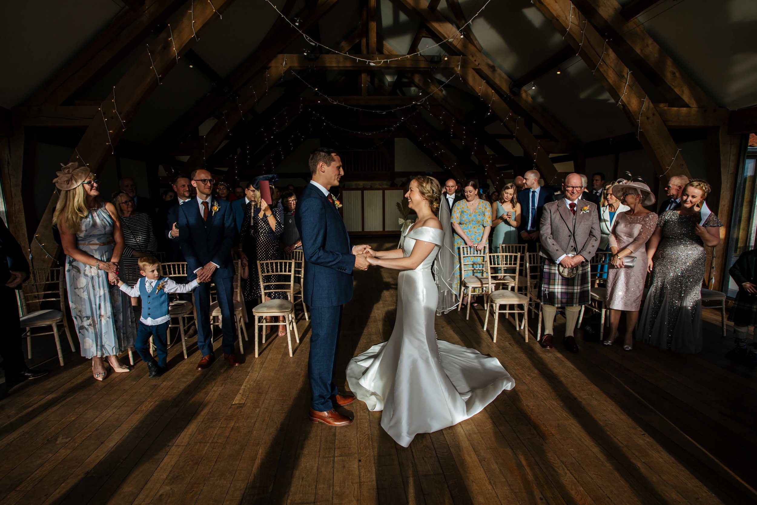 Wedding service at Sandburn Hall in the sunshine