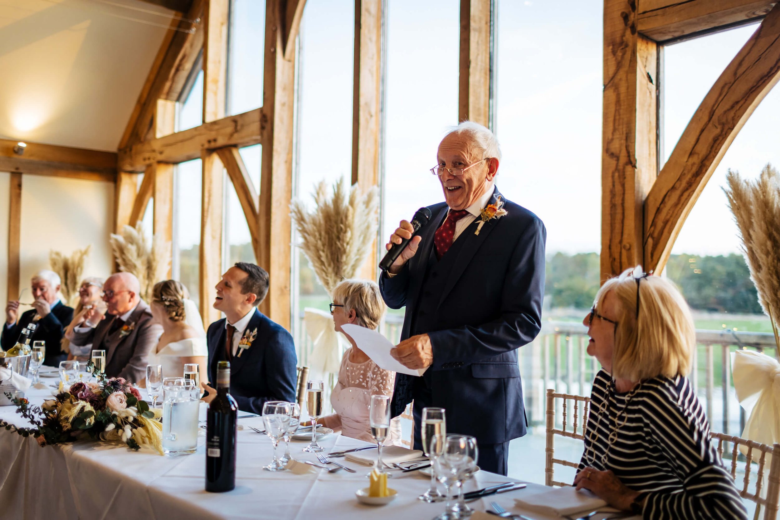 Speeches at a wedding at Sandburn Hall