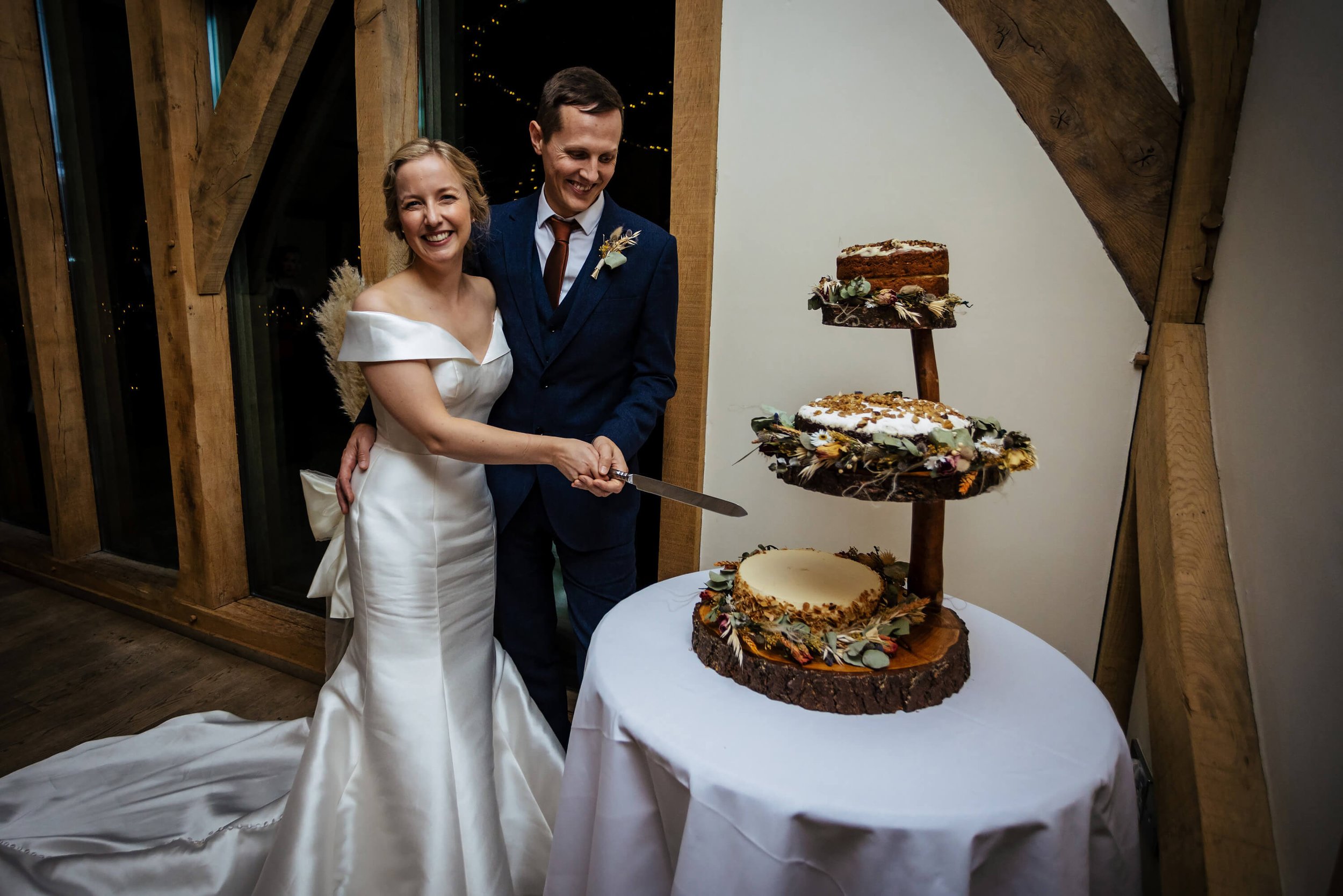 Cutting the cake at a wedding in York