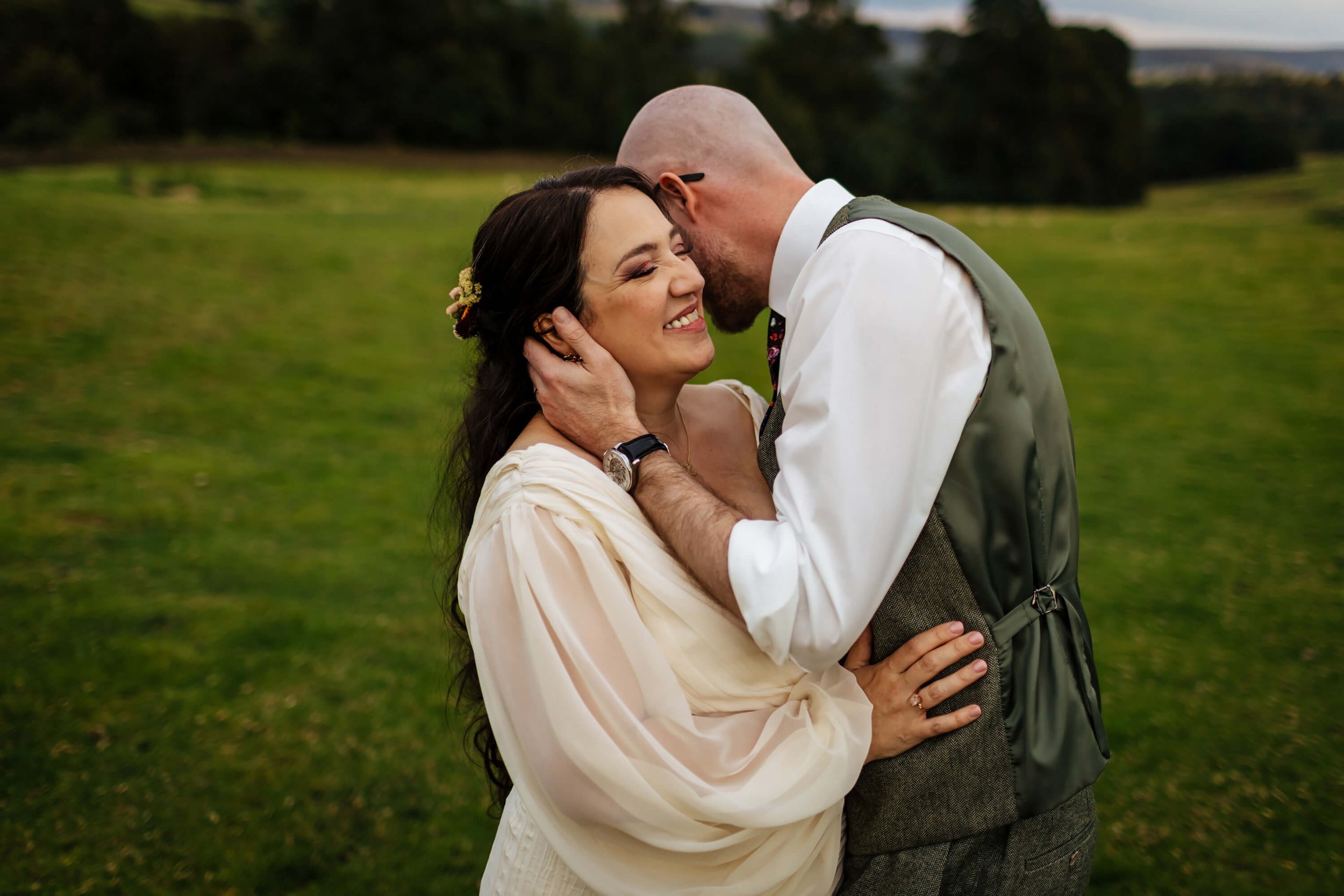 Outdoor couple portrait at a Barden Tower wedding