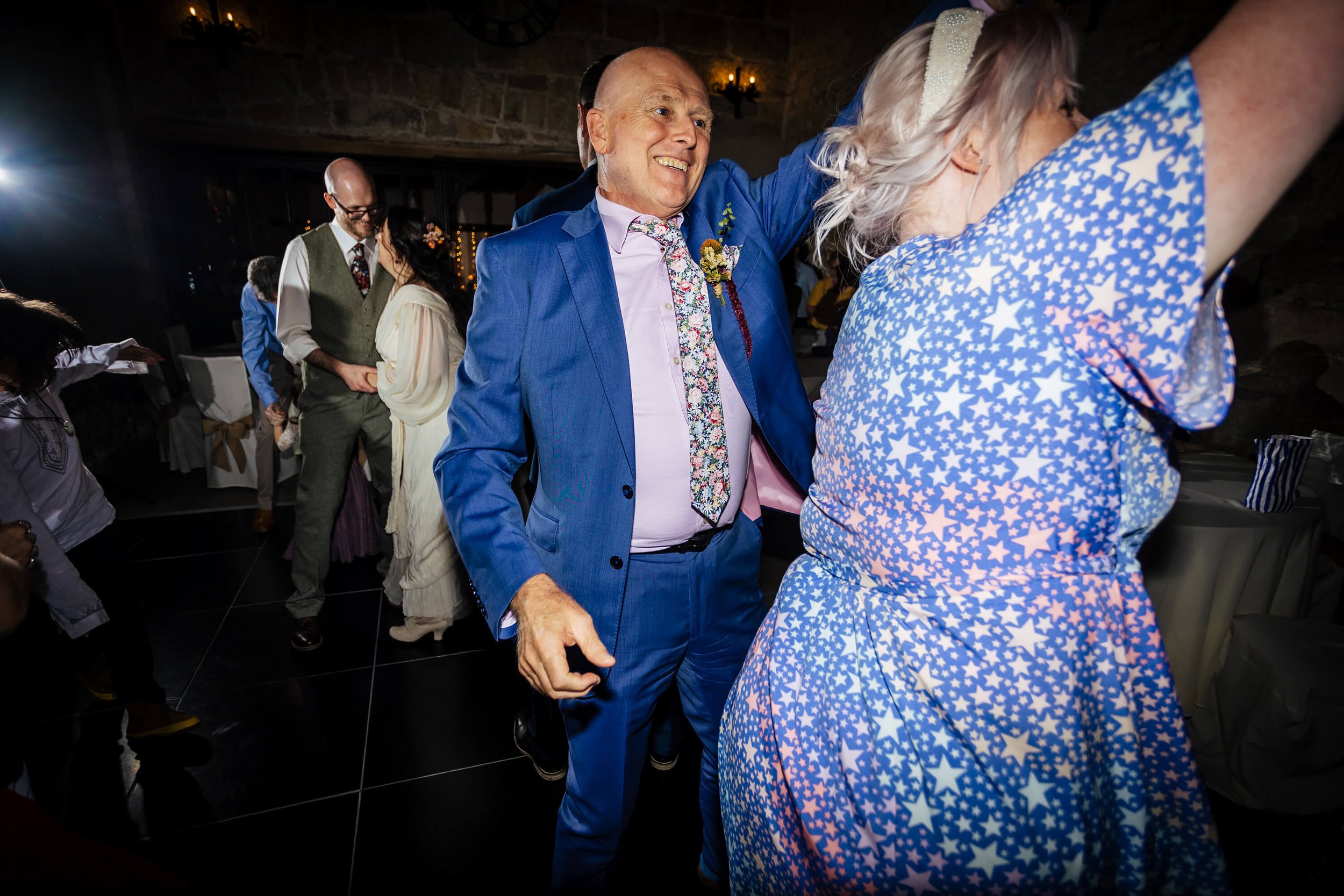 Wedding guests dancing at a Barden Tower reception