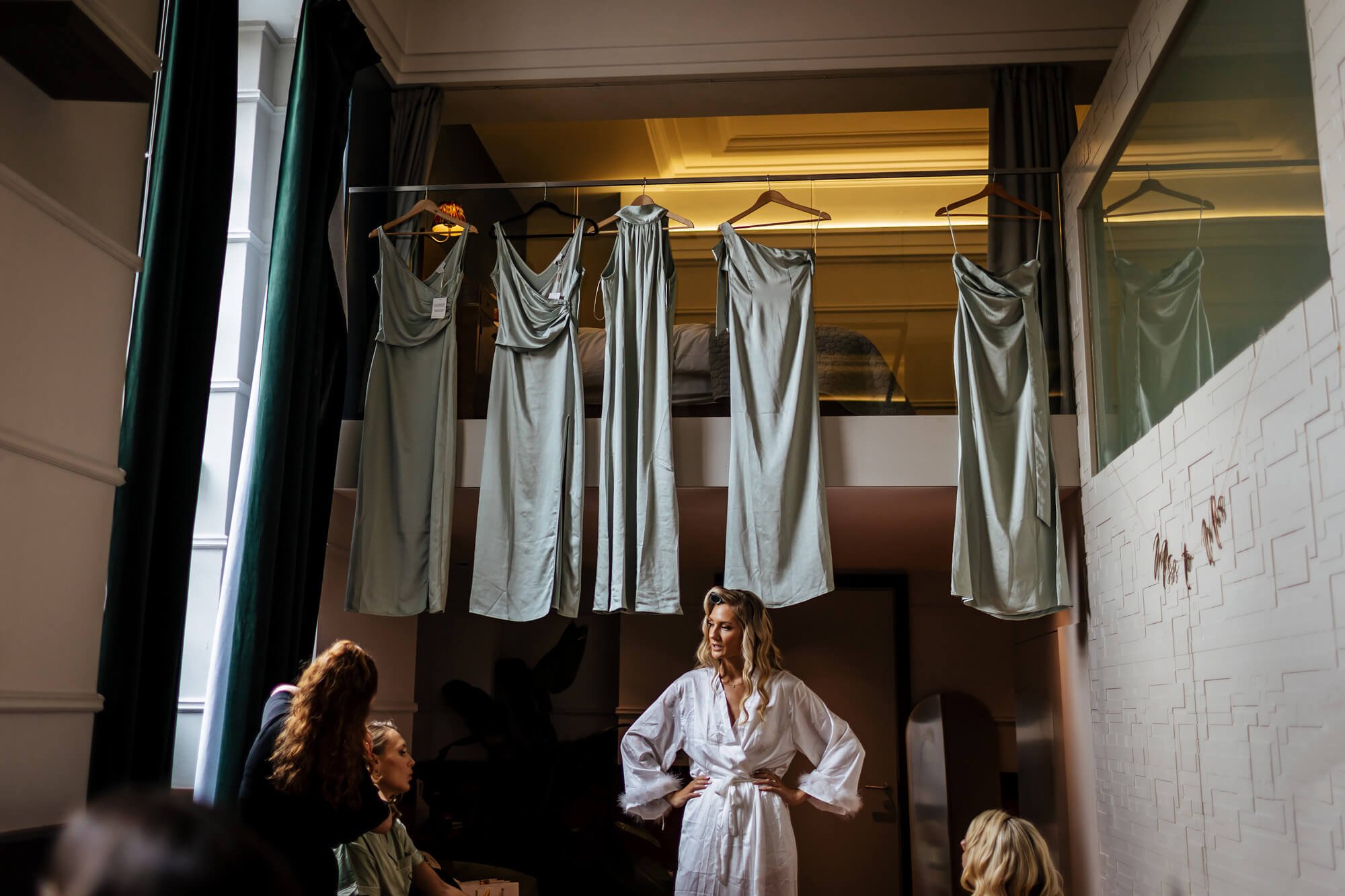 Bride getting ready for her wedding in London