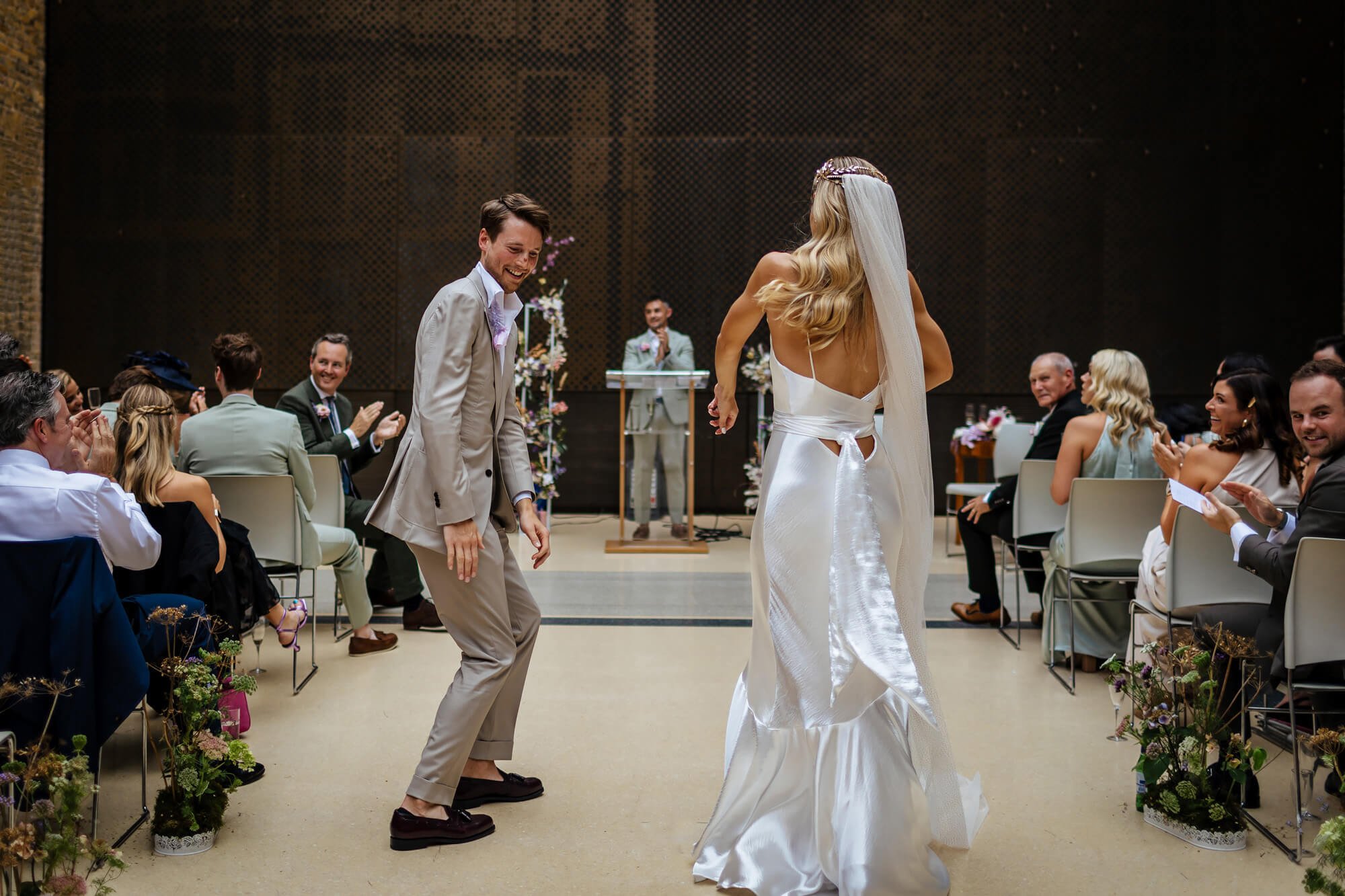 Dancing down the aisle as husband and wife