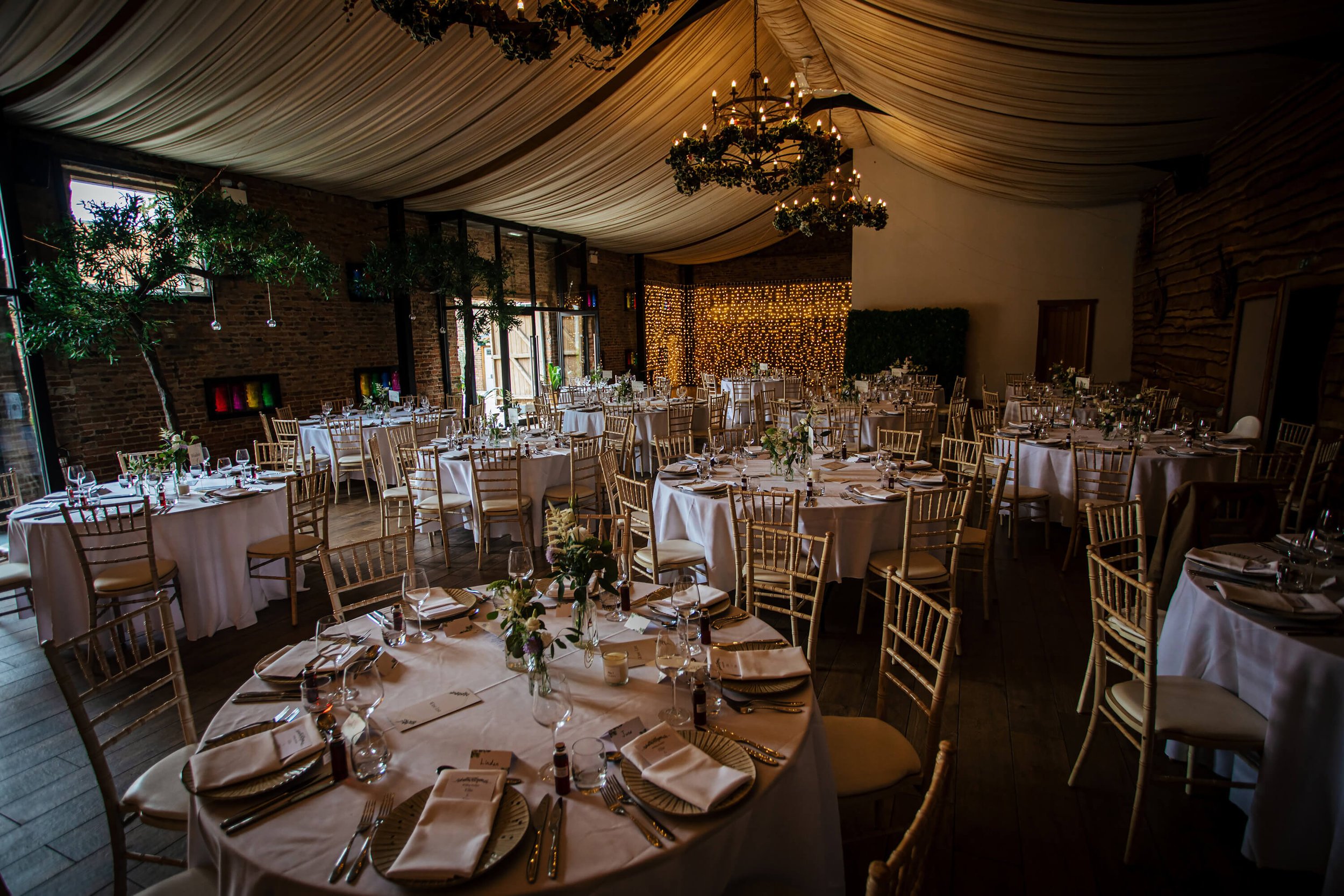 Table set up at Hornington Manor ready for a wedding