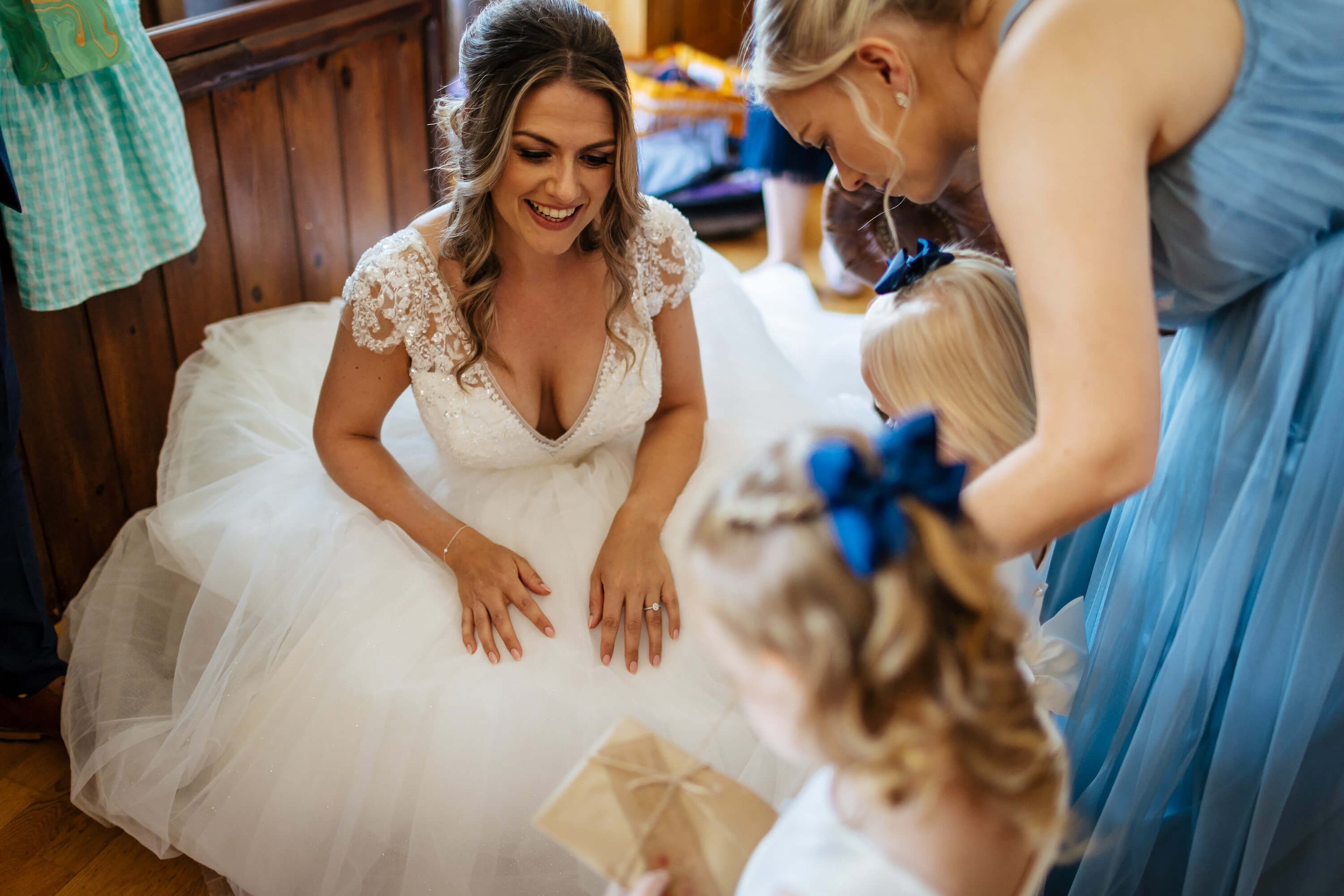 Bride getting ready for her wedding