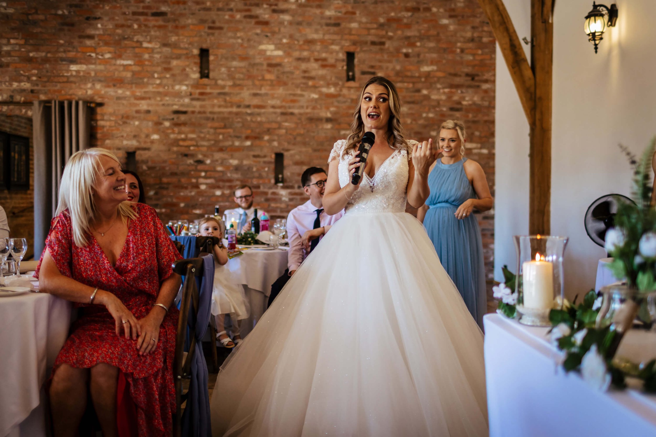 Singing bride at a Swancar Farm wedding