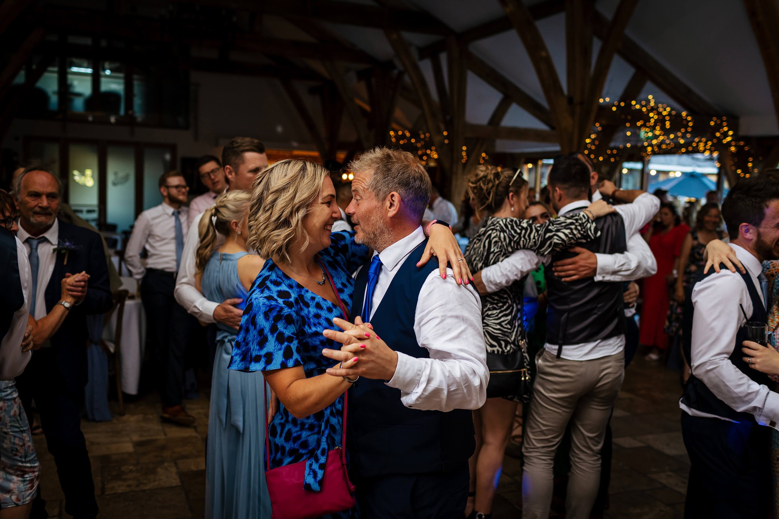 Couple on the dance floor at a Swancar Farm wedding