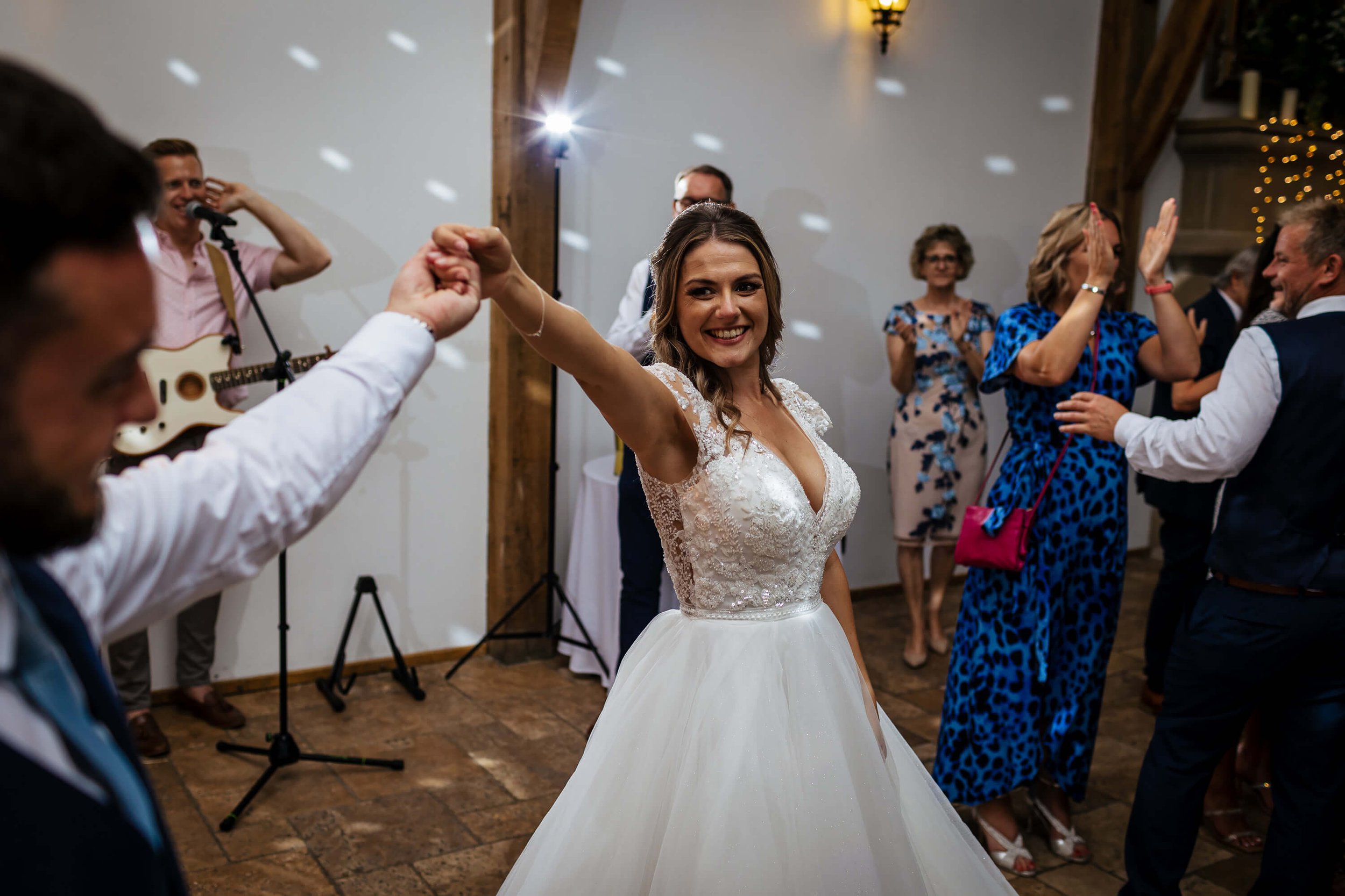 Bride dancing with her groom at a wedding
