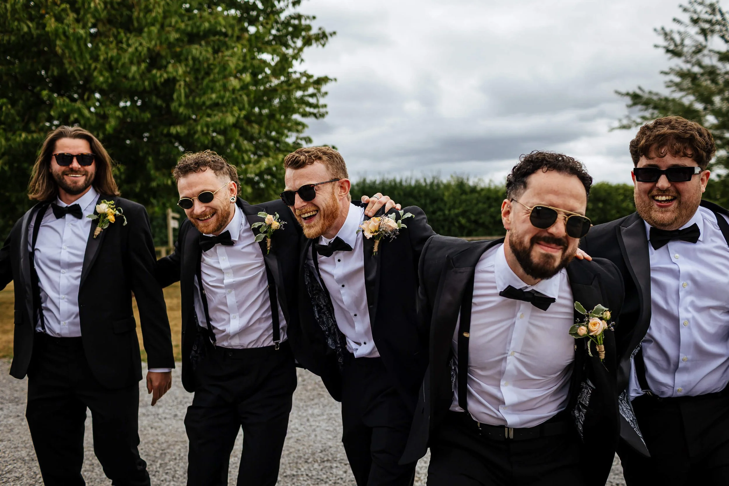 Groom and his friends having fun before the ceremony