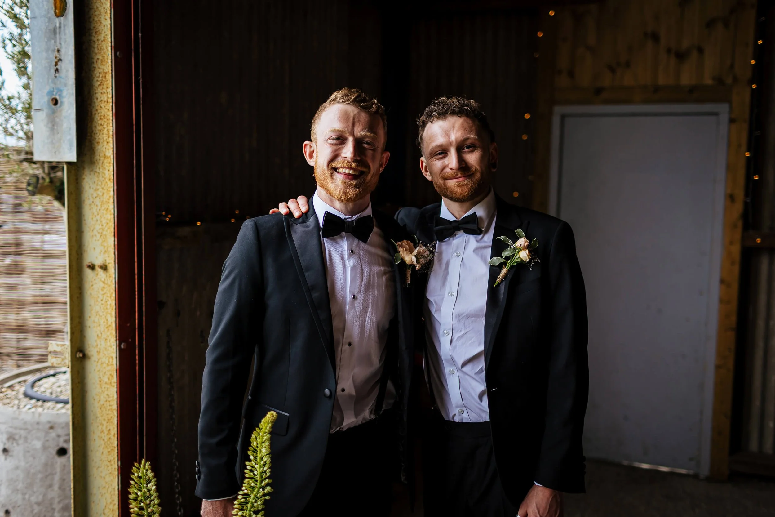 Groom and his best man wait for the arrive of the bride