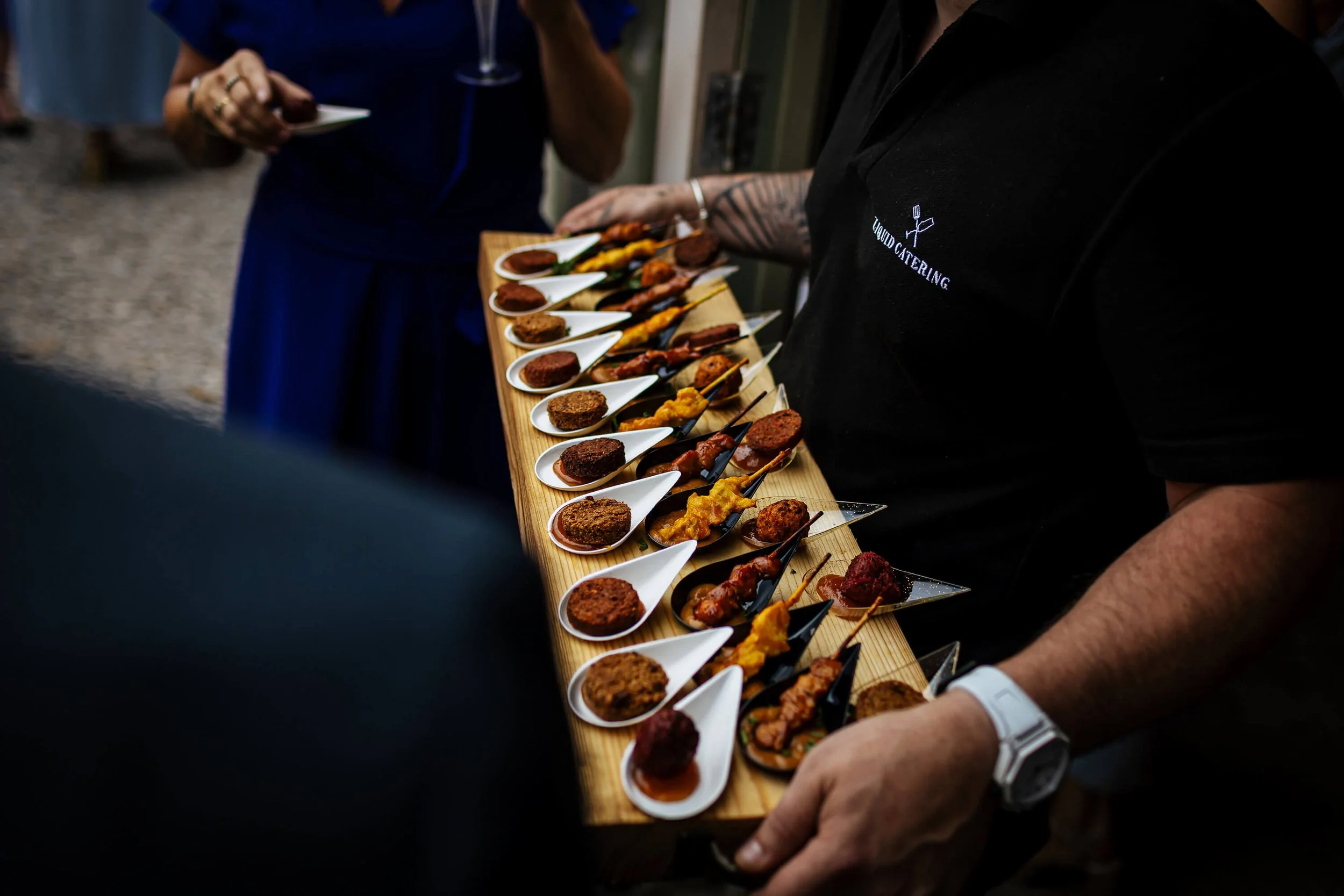 Delicious canapés at a wedding in Yorkshire